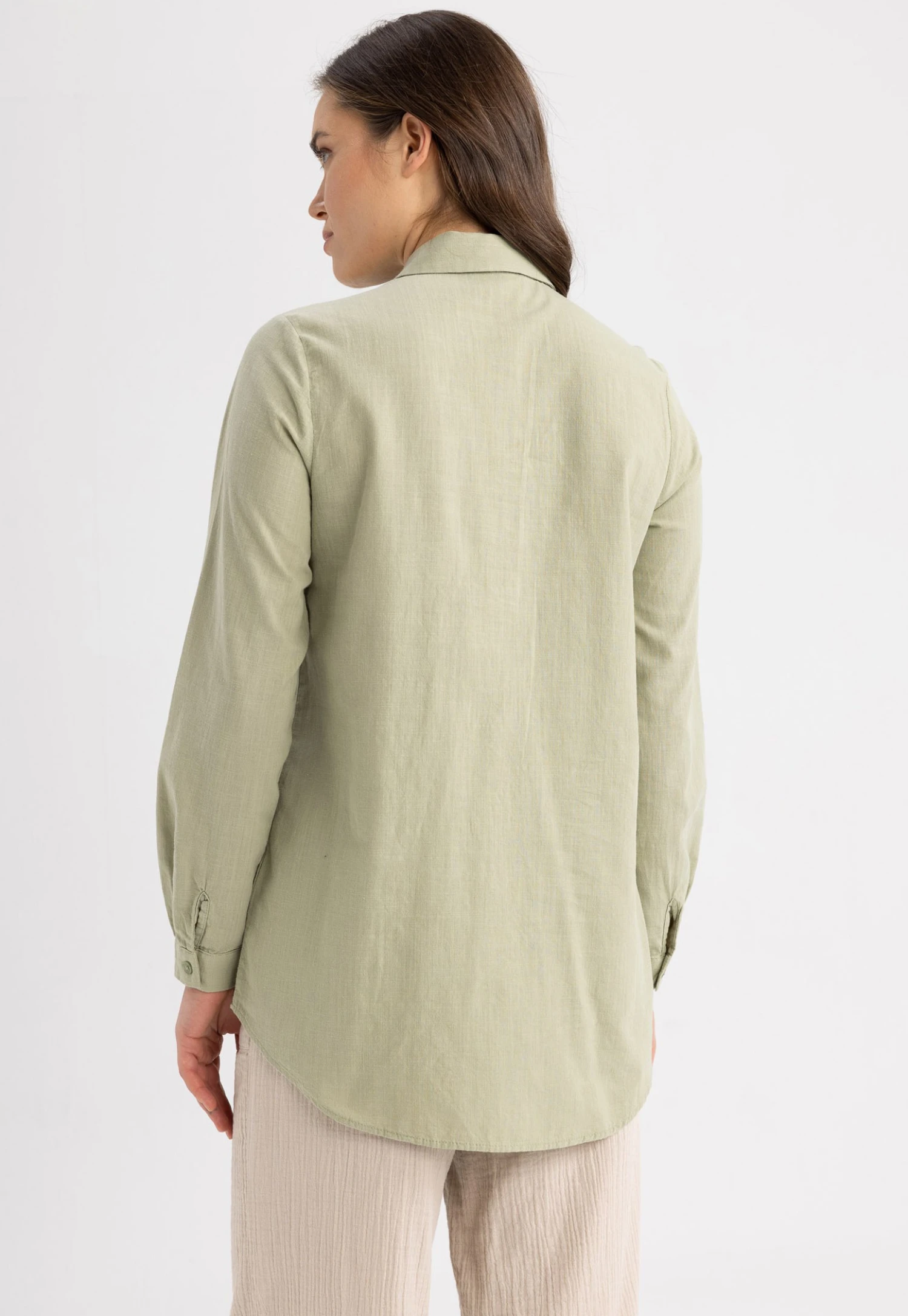 DeFacto Regular Fit - Overhemdblouse - Khaki 4 DeFacto Regular Fit - Overhemdblouse - Khaki - Afbeelding 2