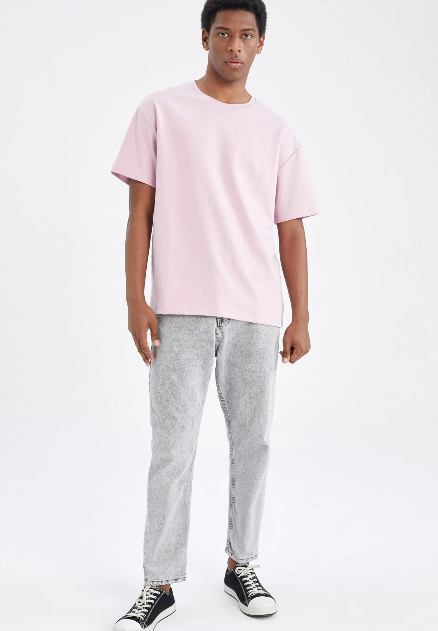 DeFacto Boxy Fit - T-Shirt Basic - Pink 4 DeFacto Boxy Fit - T-Shirt Basic - Pink - Afbeelding 2