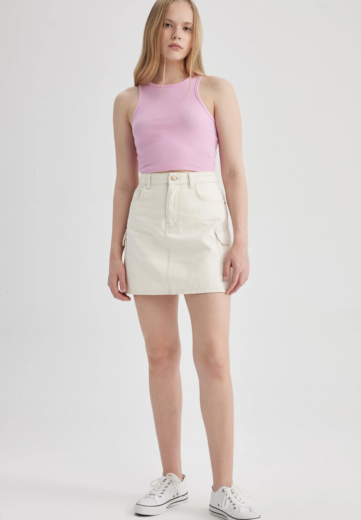 DeFacto Cargo Fit - Jeansrok - White 4 DeFacto Cargo Fit - Jeansrok - White - Afbeelding 2