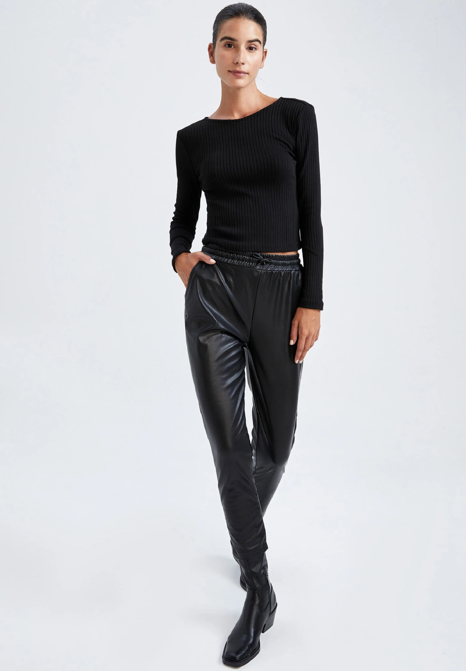 DeFacto Fitted - Longsleeve - Black 4 DeFacto Fitted - Longsleeve - Black - Afbeelding 2