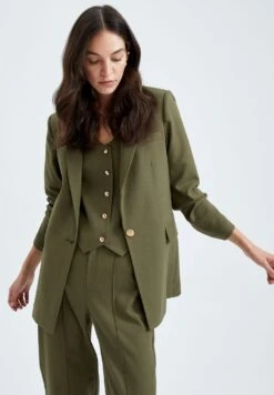 DeFacto Halflange Jas - Khaki