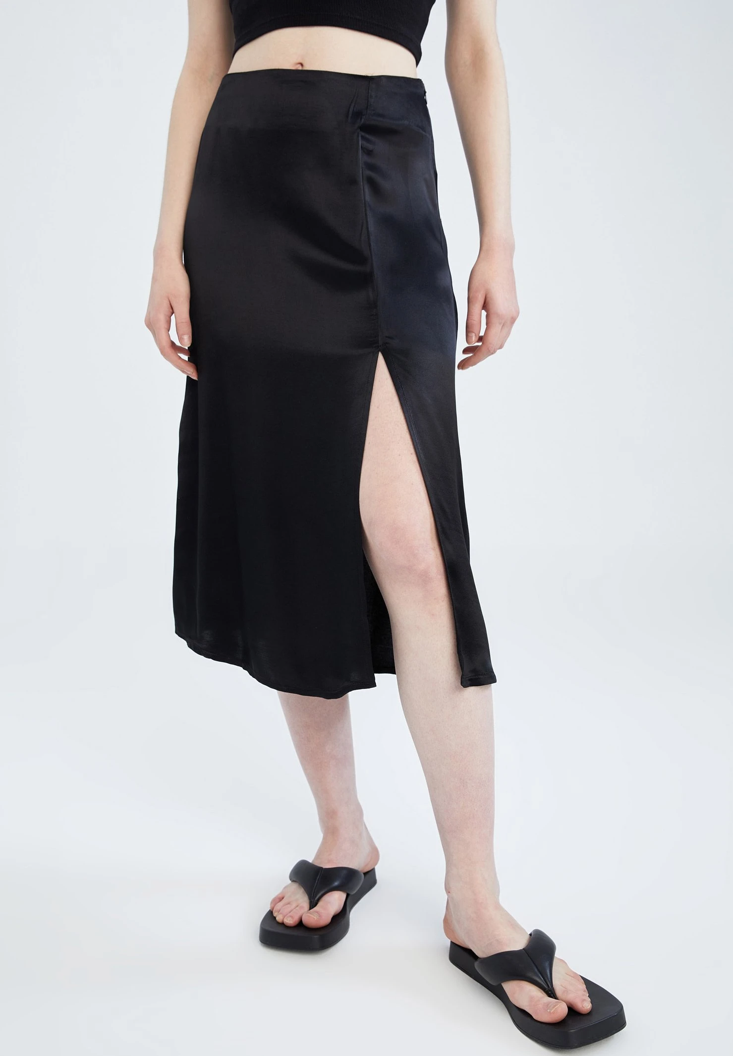 DeFacto Regular Fit- A-Lijn Rok - Black 3 DeFacto Regular Fit- A-Lijn Rok - Black