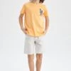DeFacto Shorts - Beige -DeFacto 2dd9c9e6ab32489883ae2d869b37d11f