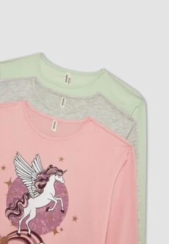 DeFacto 3Pack Unicorn Regular Fit- Longsleeve - Pink -DeFacto 2e645c237e774cccbef400808201ffaf