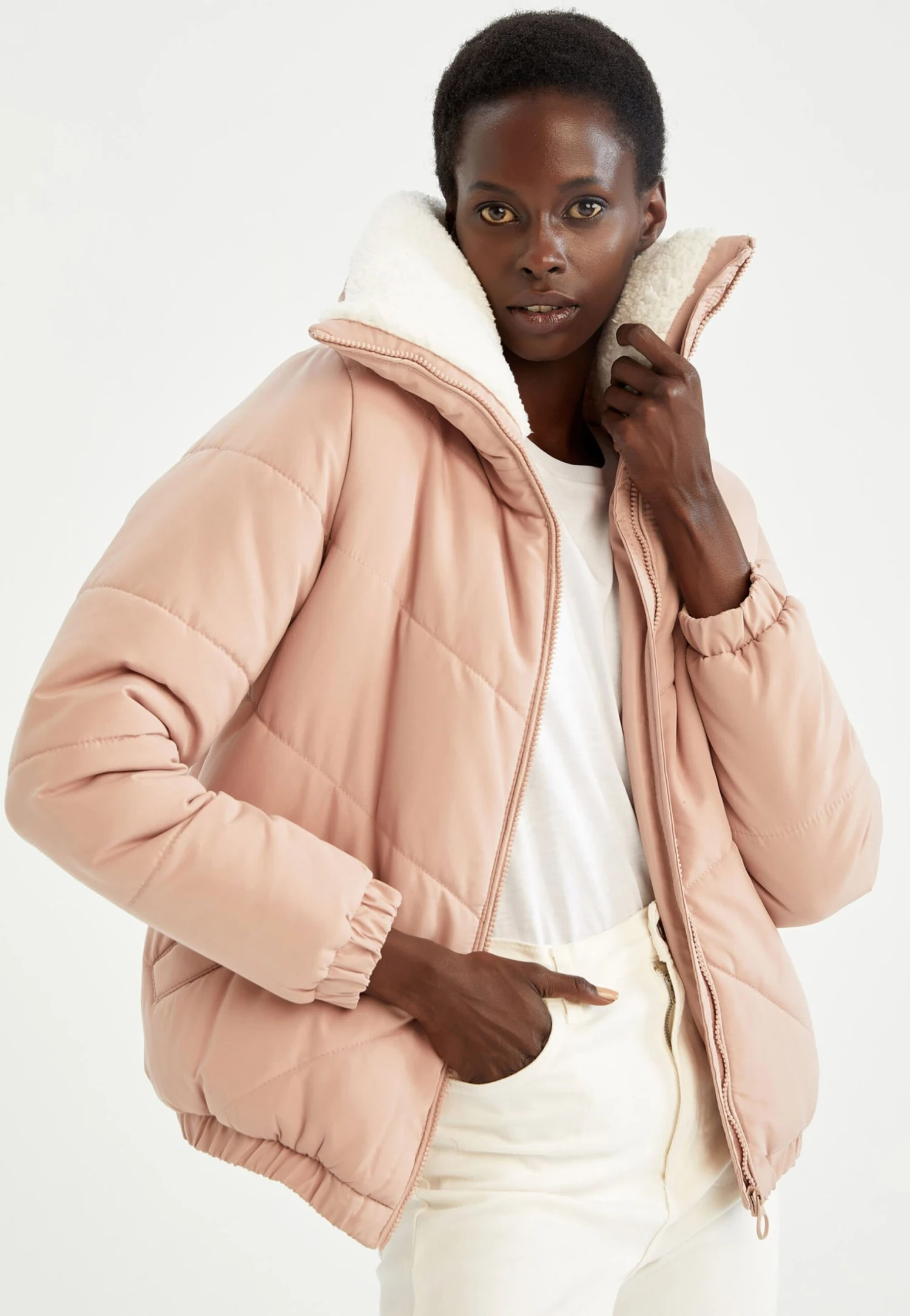 DeFacto Relax Fit - Winterjas - Pink 3 DeFacto Relax Fit - Winterjas - Pink