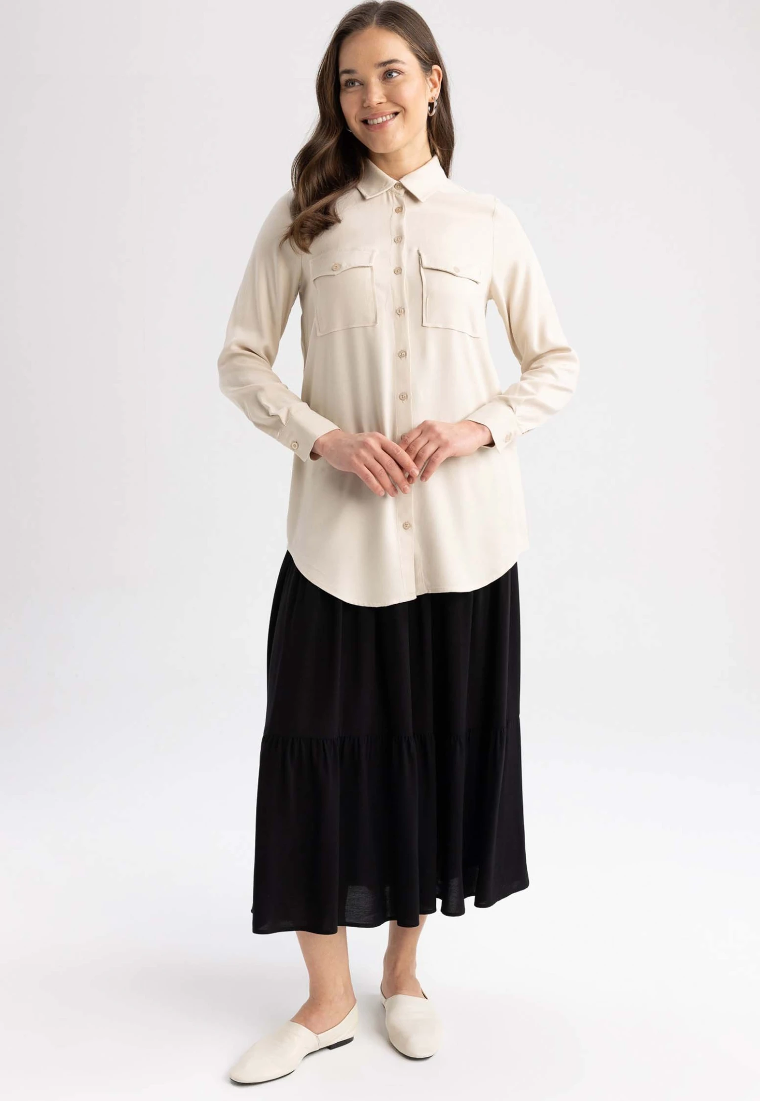 DeFacto Tiered - A-Lijn Rok - Black 4 DeFacto Tiered - A-Lijn Rok - Black - Afbeelding 2