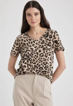 DeFacto Regular Fit - T-Shirt Print - Black