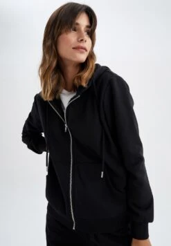 DeFacto Regular Fit - Hoodie - Black