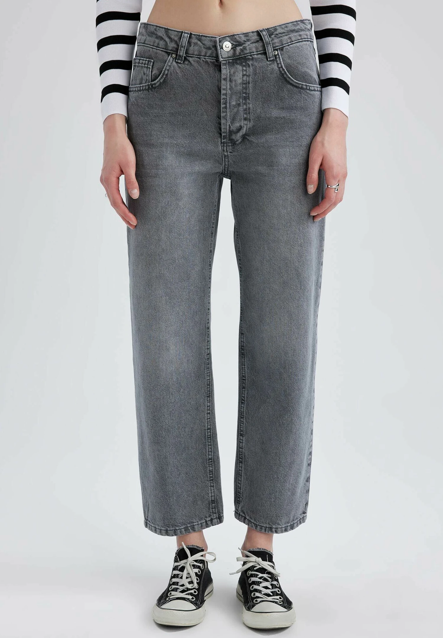 DeFacto Boyfriend - Straight Leg Jeans - Anthracite 3 DeFacto Boyfriend - Straight Leg Jeans - Anthracite