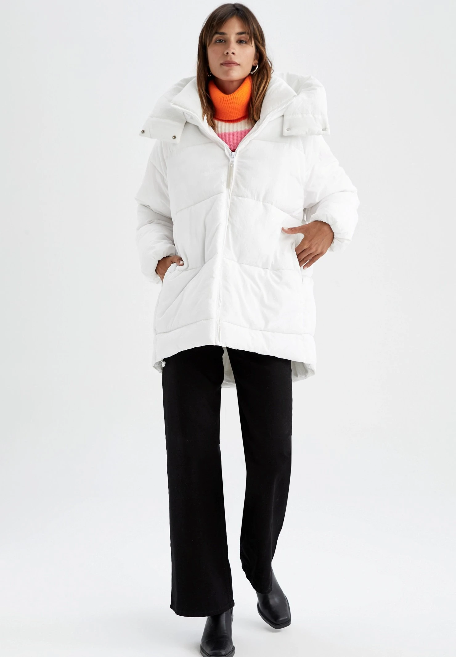 DeFacto Oversize Fit- Winterjas - White 4 DeFacto Oversize Fit- Winterjas - White - Afbeelding 2