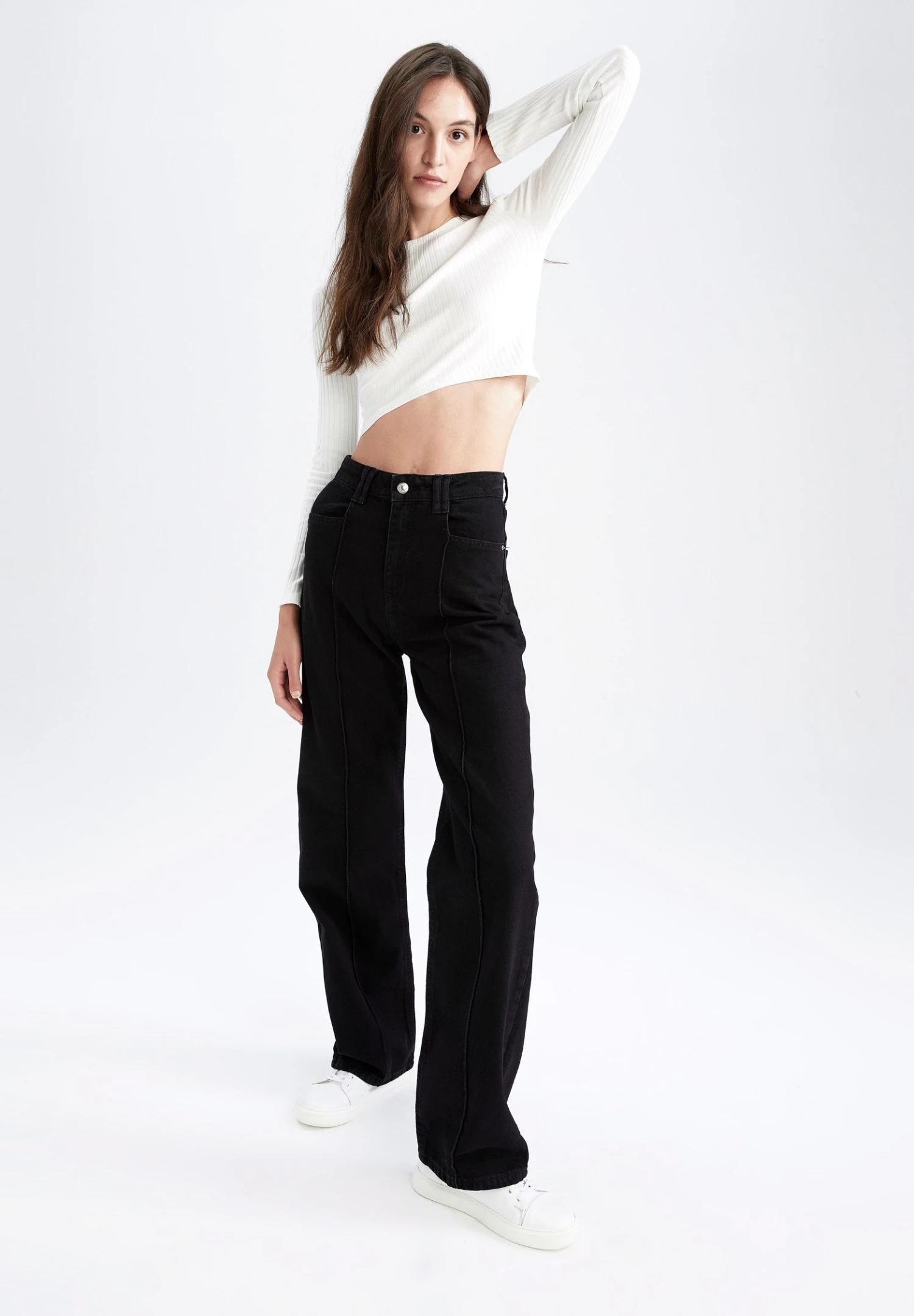 DeFacto 90 S Wide Leg - Relaxed Fit Jeans - Black 4 DeFacto 90 S Wide Leg - Relaxed Fit Jeans - Black - Afbeelding 2