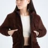 DeFacto Fleecejas - Brown -DeFacto 330ed15064d148758838efa2d4ba793a
