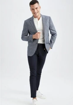 DeFacto Blazer - Indigo 6 DeFacto Blazer - Indigo -DeFacto 3326067d08764614a3d87d7a387a65a9