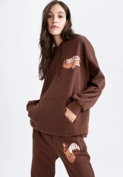 DeFacto Oversize Fit - Hoodie - Brown 9 DeFacto Oversize Fit - Hoodie - Brown -DeFacto 332e89138e3640e18e08e930f717b539