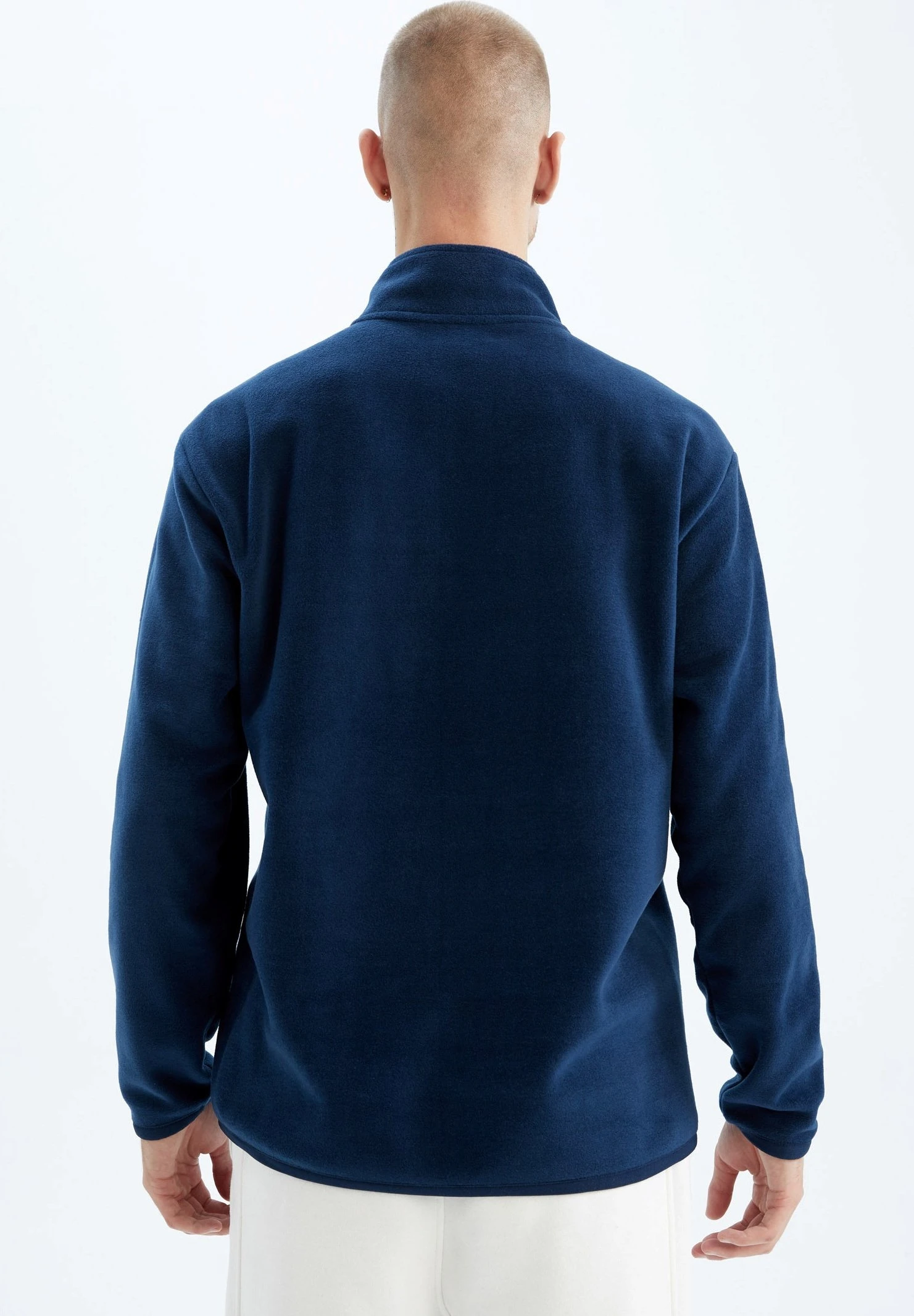 DeFacto Standart Fit - Fleece Trui - Indigo 5 DeFacto Standart Fit - Fleece Trui - Indigo - Afbeelding 3