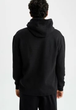 DeFacto Standart Fit- Hoodie - Black -DeFacto 3598bfcff6b6465494b4fab5bb3e8804