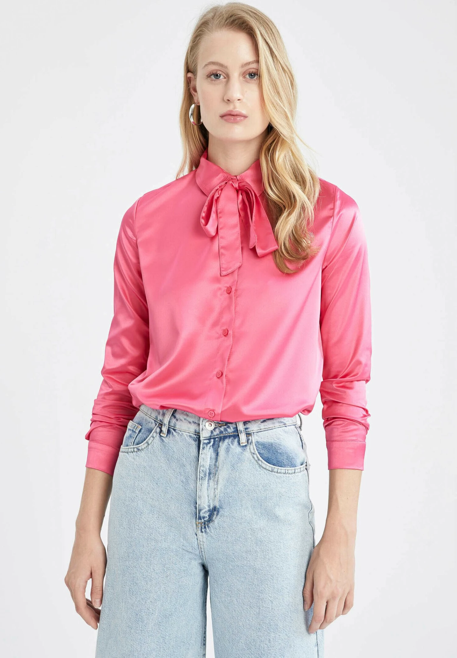 DeFacto Regular Fit- Overhemdblouse - Pink 3 DeFacto Regular Fit- Overhemdblouse - Pink