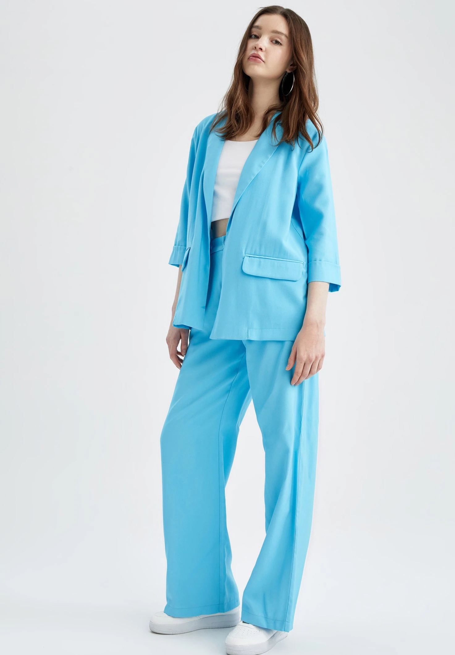DeFacto Wide Leg - Broek - Turquoise 4 DeFacto Wide Leg - Broek - Turquoise - Afbeelding 2