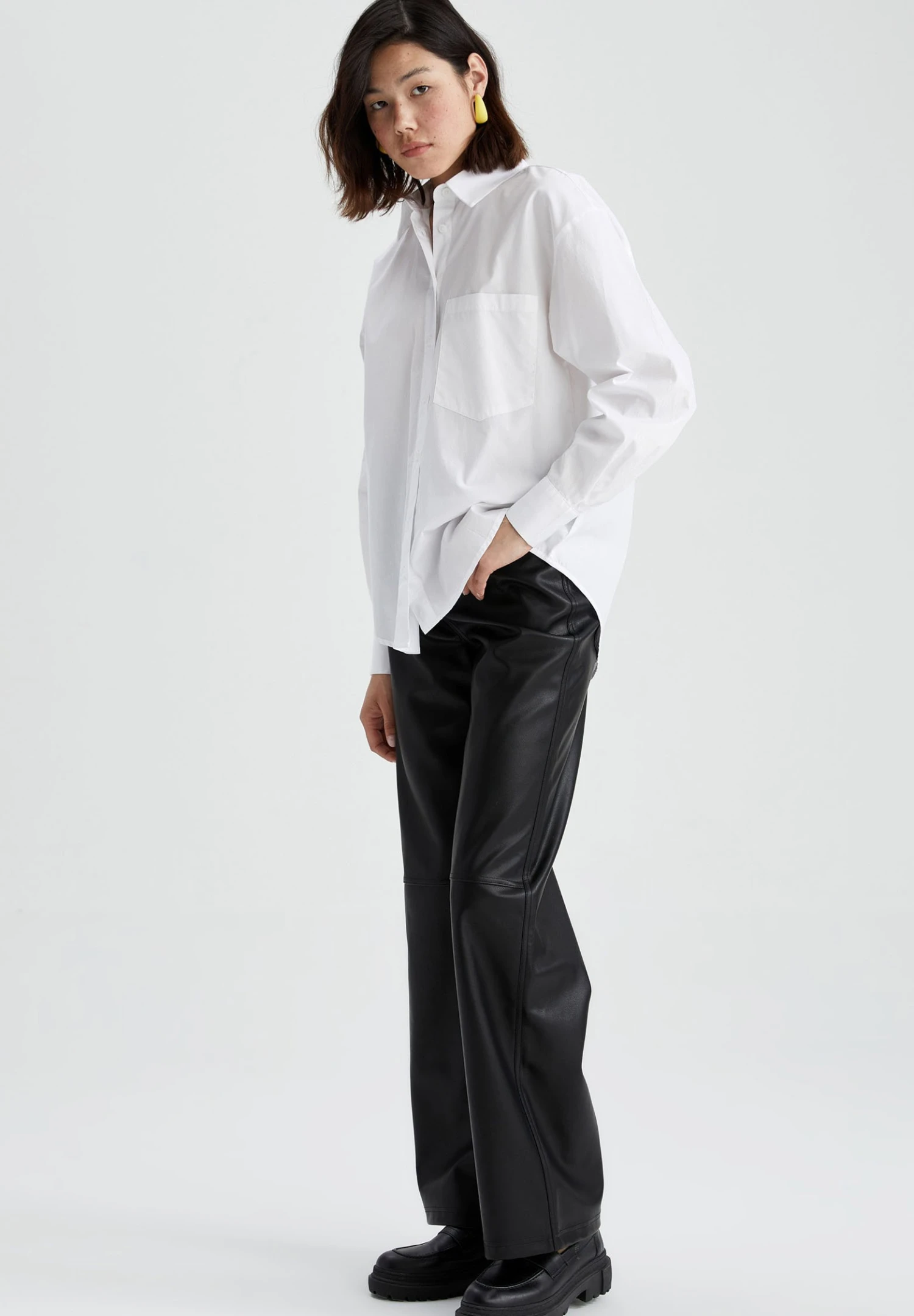 DeFacto Oversize Fit - Overhemdblouse - White 5 DeFacto Oversize Fit - Overhemdblouse - White - Afbeelding 3