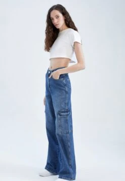 DeFacto Wideleg- Relaxed Fit Jeans - Blue