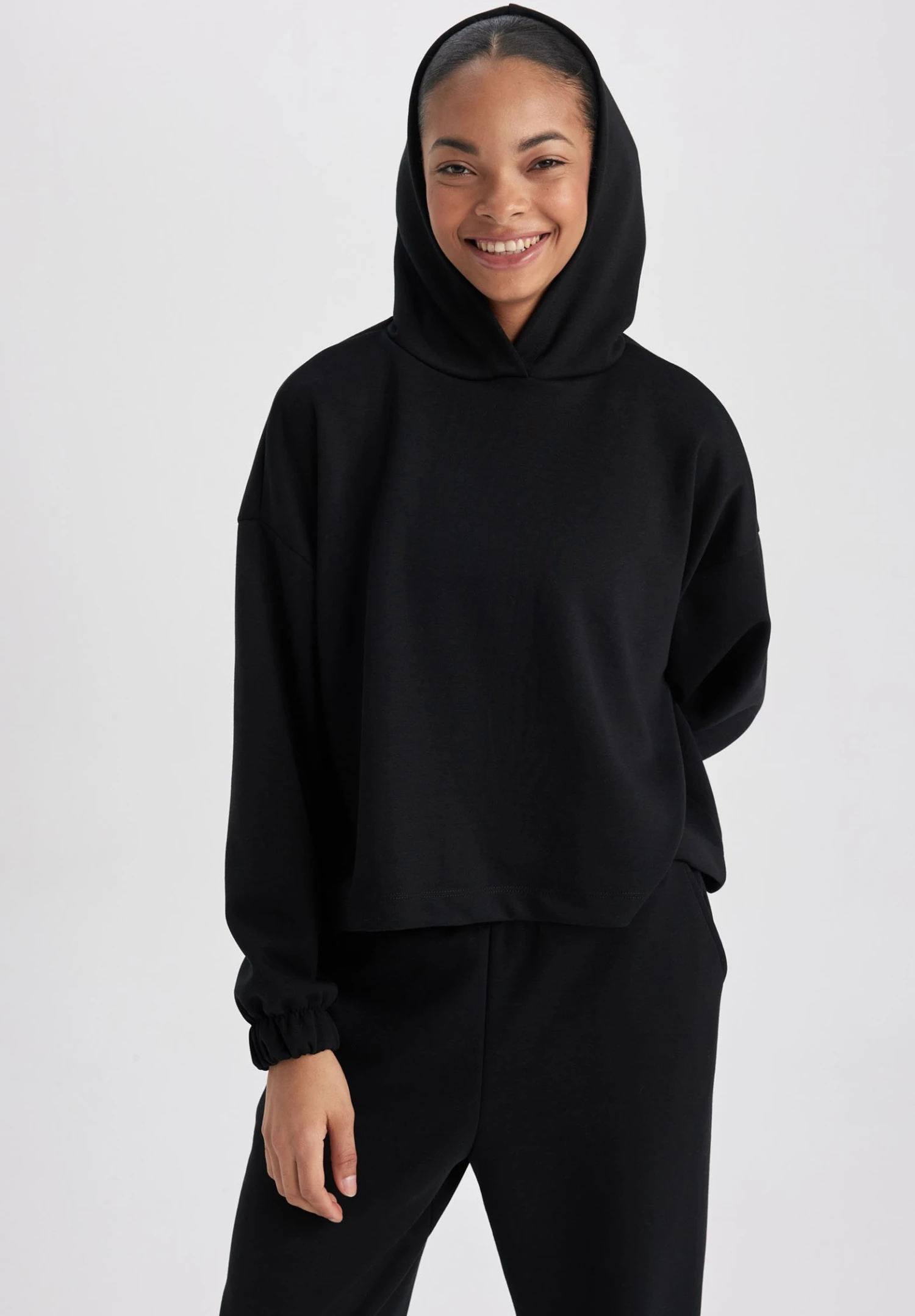 DeFacto Oversize Fit - Hoodie - Black 3 DeFacto Oversize Fit - Hoodie - Black