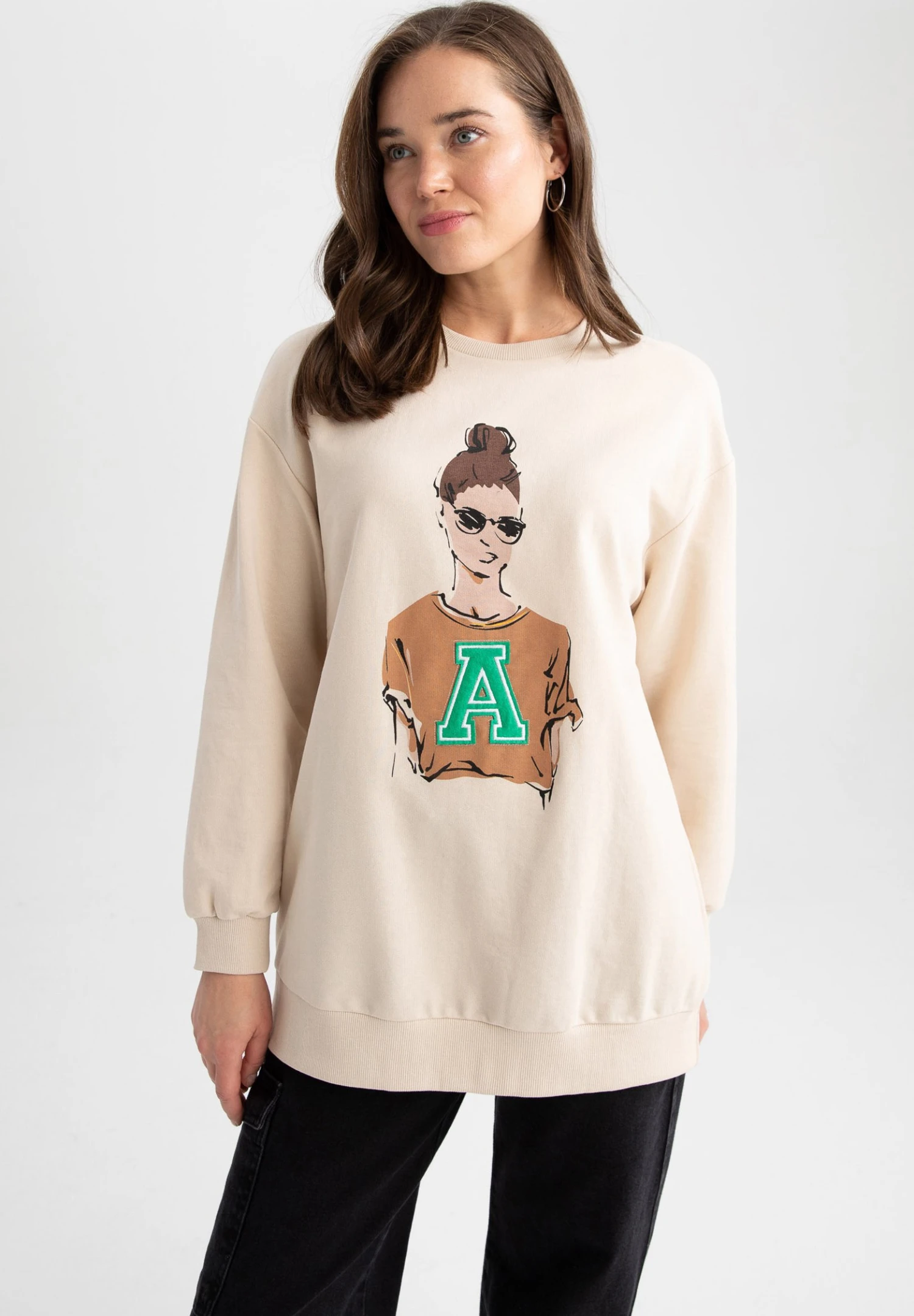 DeFacto Relax Fit - Sweater - Beige 3 DeFacto Relax Fit - Sweater - Beige