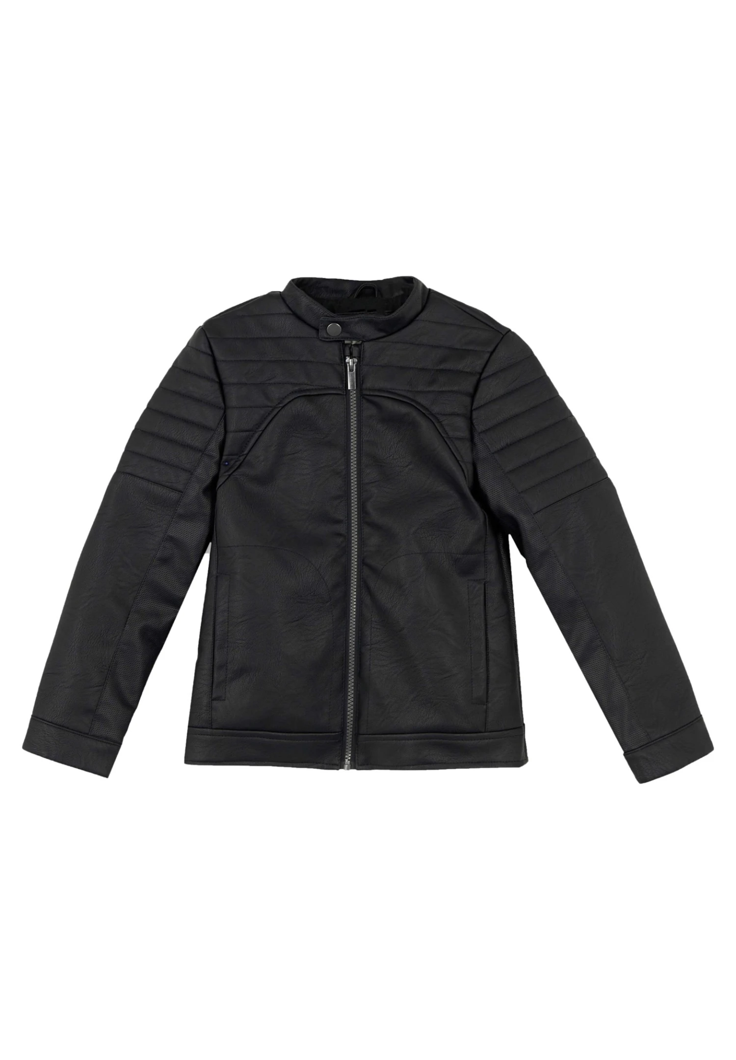 DeFacto Regular Fit- Imitatieleren Jas - Black 6 DeFacto Regular Fit- Imitatieleren Jas - Black - Afbeelding 4