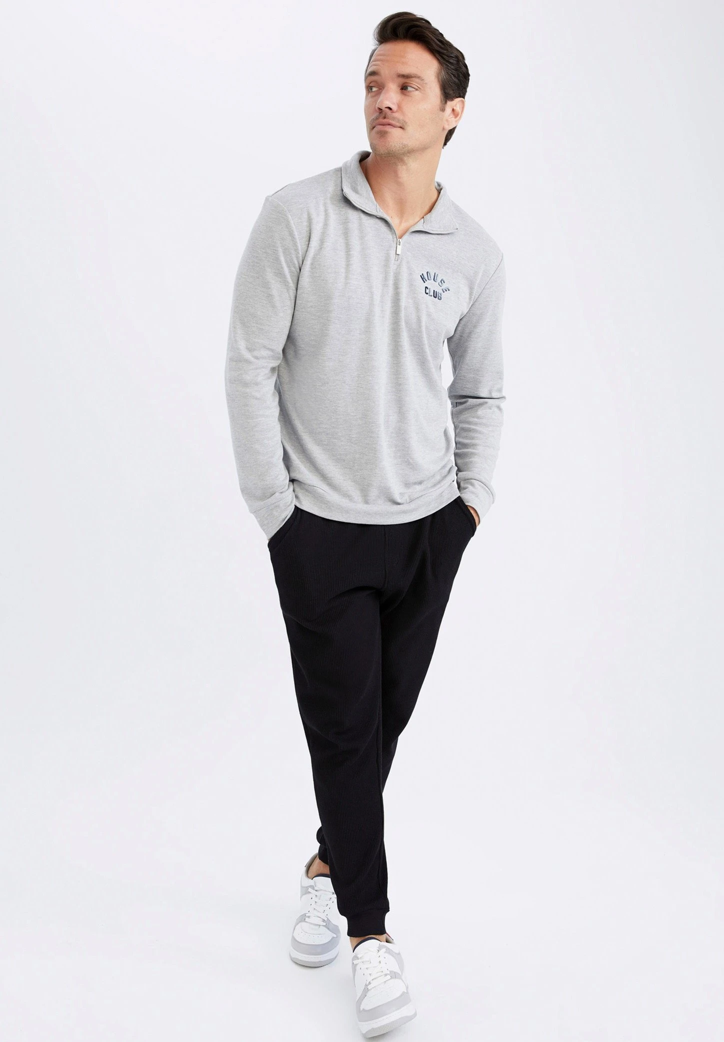 DeFacto Modern Fit- Sweater - Grey 4 DeFacto Modern Fit- Sweater - Grey - Afbeelding 2