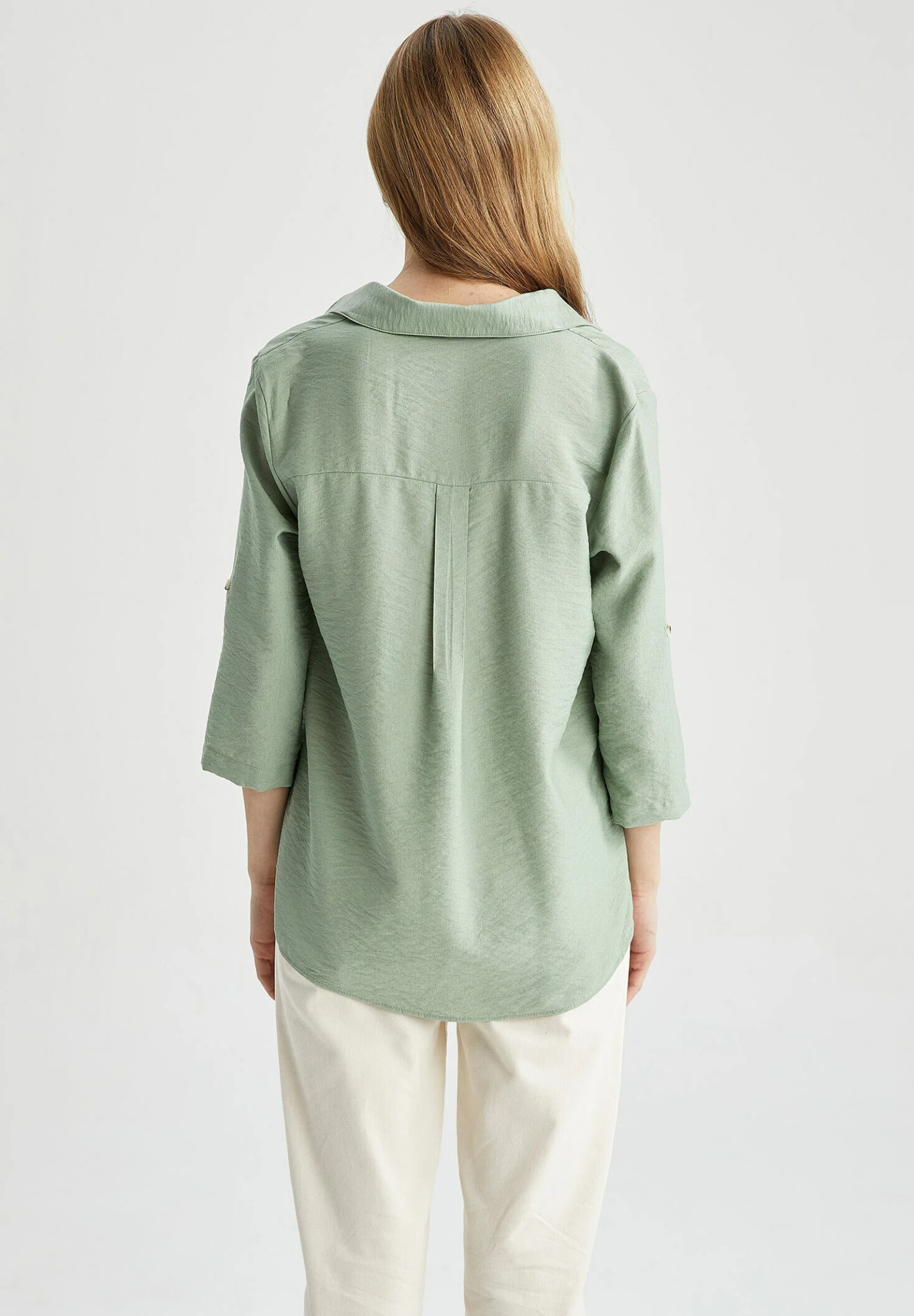 DeFacto Regular Fit - Overhemdblouse - Turquoise 5 DeFacto Regular Fit - Overhemdblouse - Turquoise - Afbeelding 3