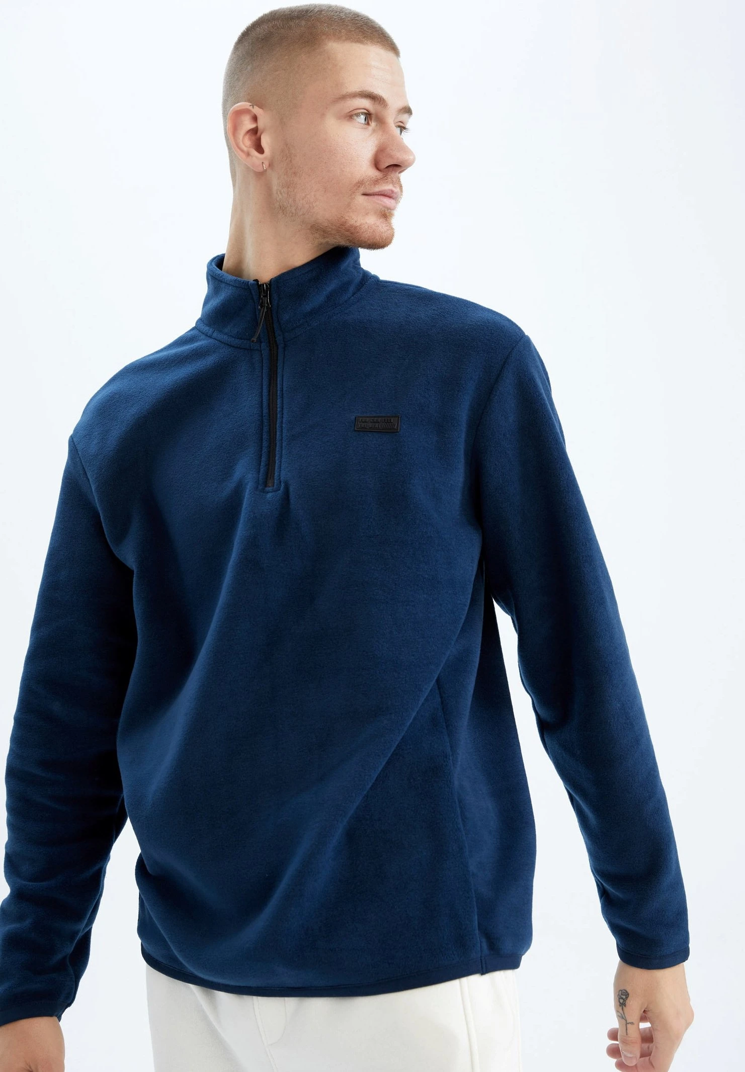 DeFacto Standart Fit - Fleece Trui - Indigo 3 DeFacto Standart Fit - Fleece Trui - Indigo