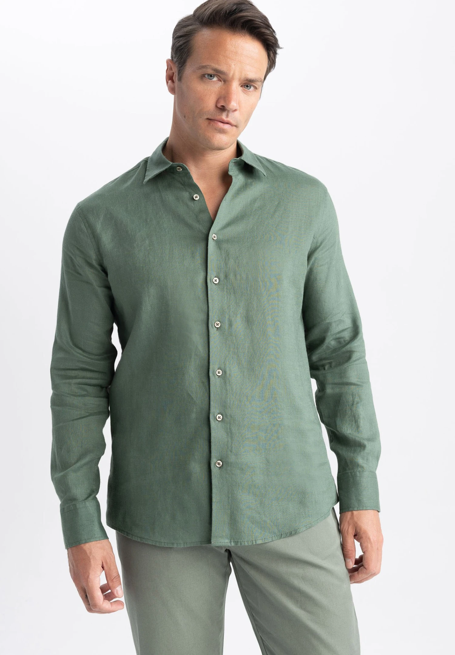DeFacto Modern Fit- Overhemd - Green 3 DeFacto Modern Fit- Overhemd - Green