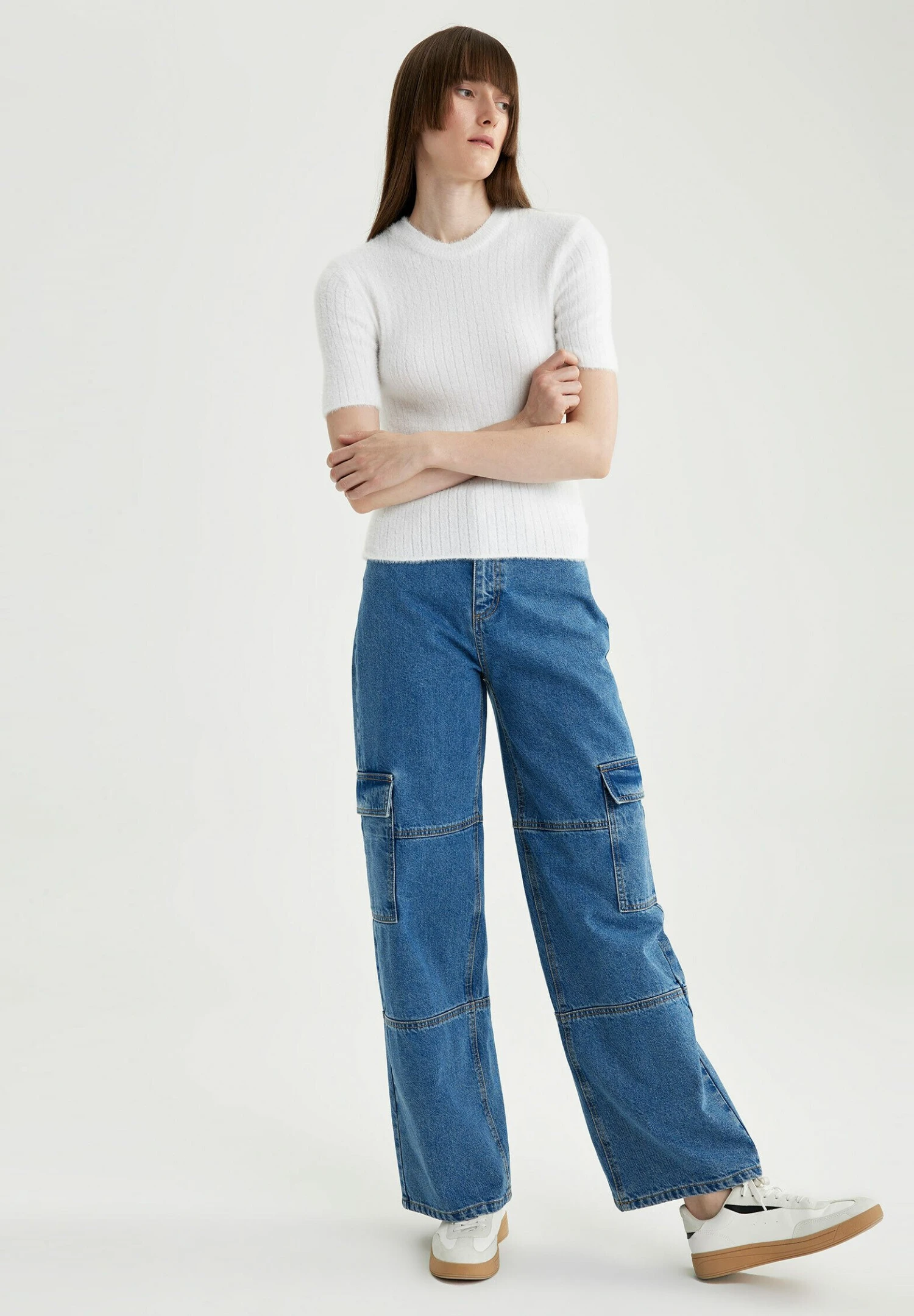 DeFacto Fitted - T-Shirt Basic - Ecru 4 DeFacto Fitted - T-Shirt Basic - Ecru - Afbeelding 2