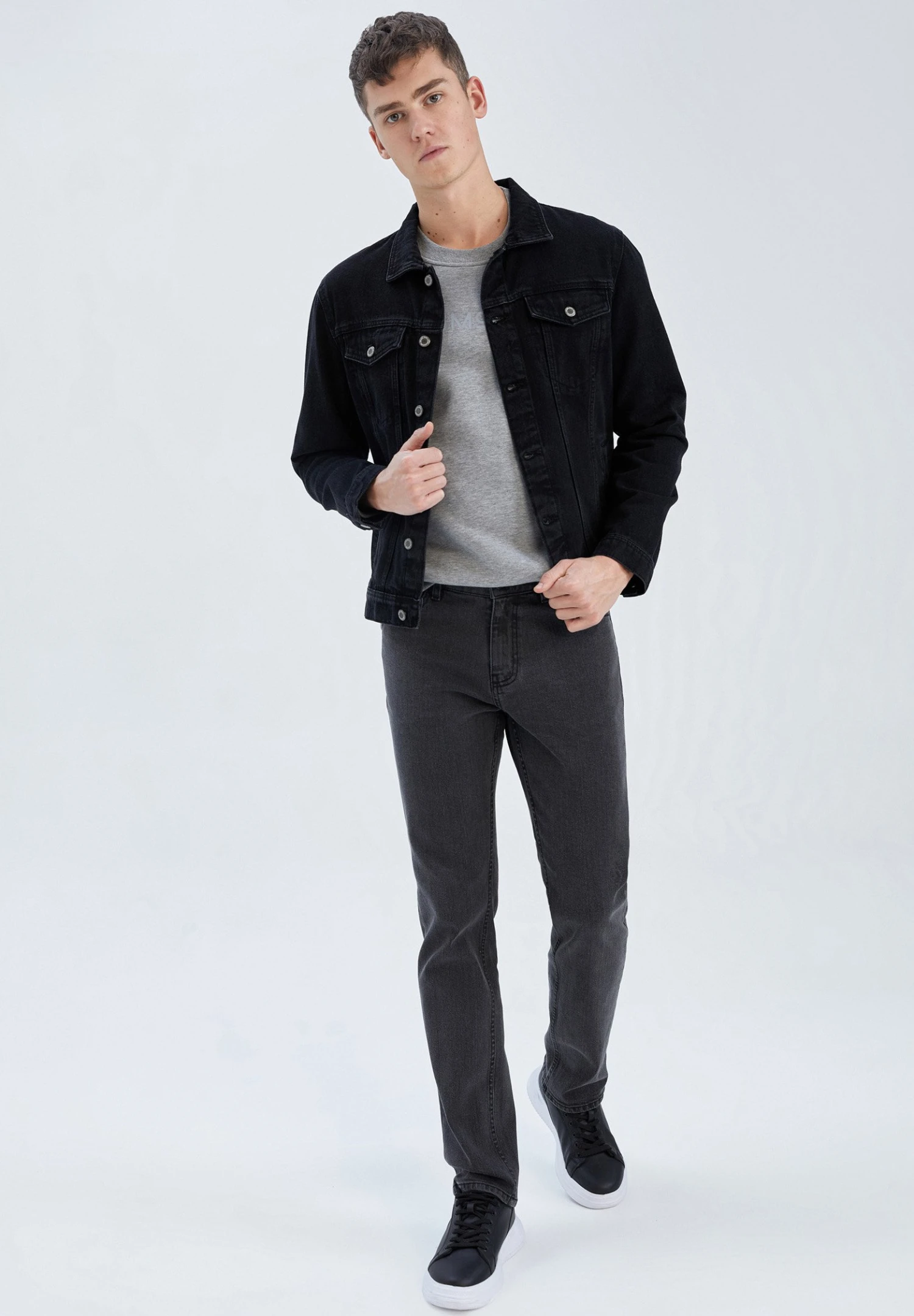 DeFacto Slim Fit - Spijkerjas - Black 4 DeFacto Slim Fit - Spijkerjas - Black - Afbeelding 2