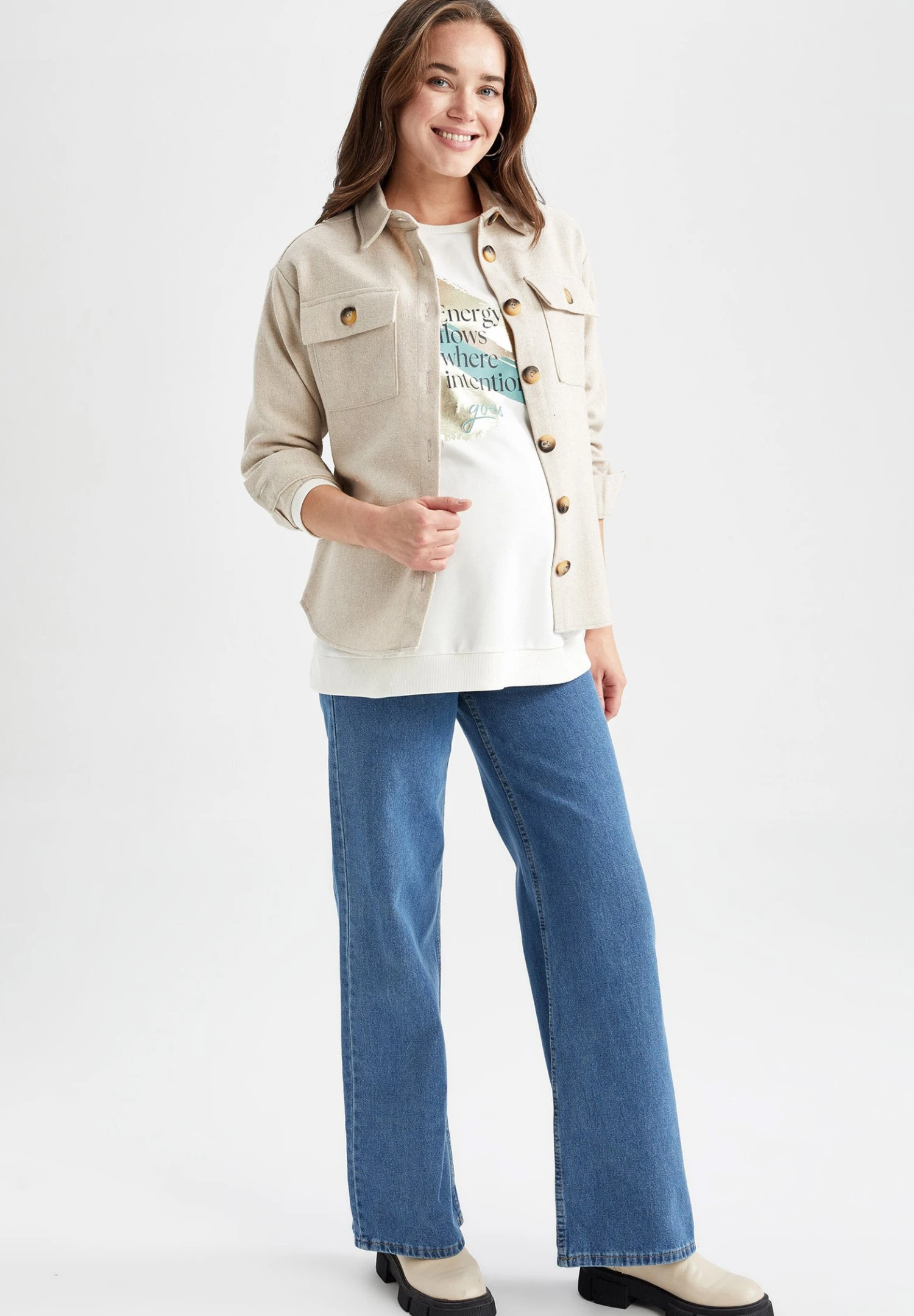 DeFacto Maternity - Overhemdblouse - Ecru 4 DeFacto Maternity - Overhemdblouse - Ecru - Afbeelding 2