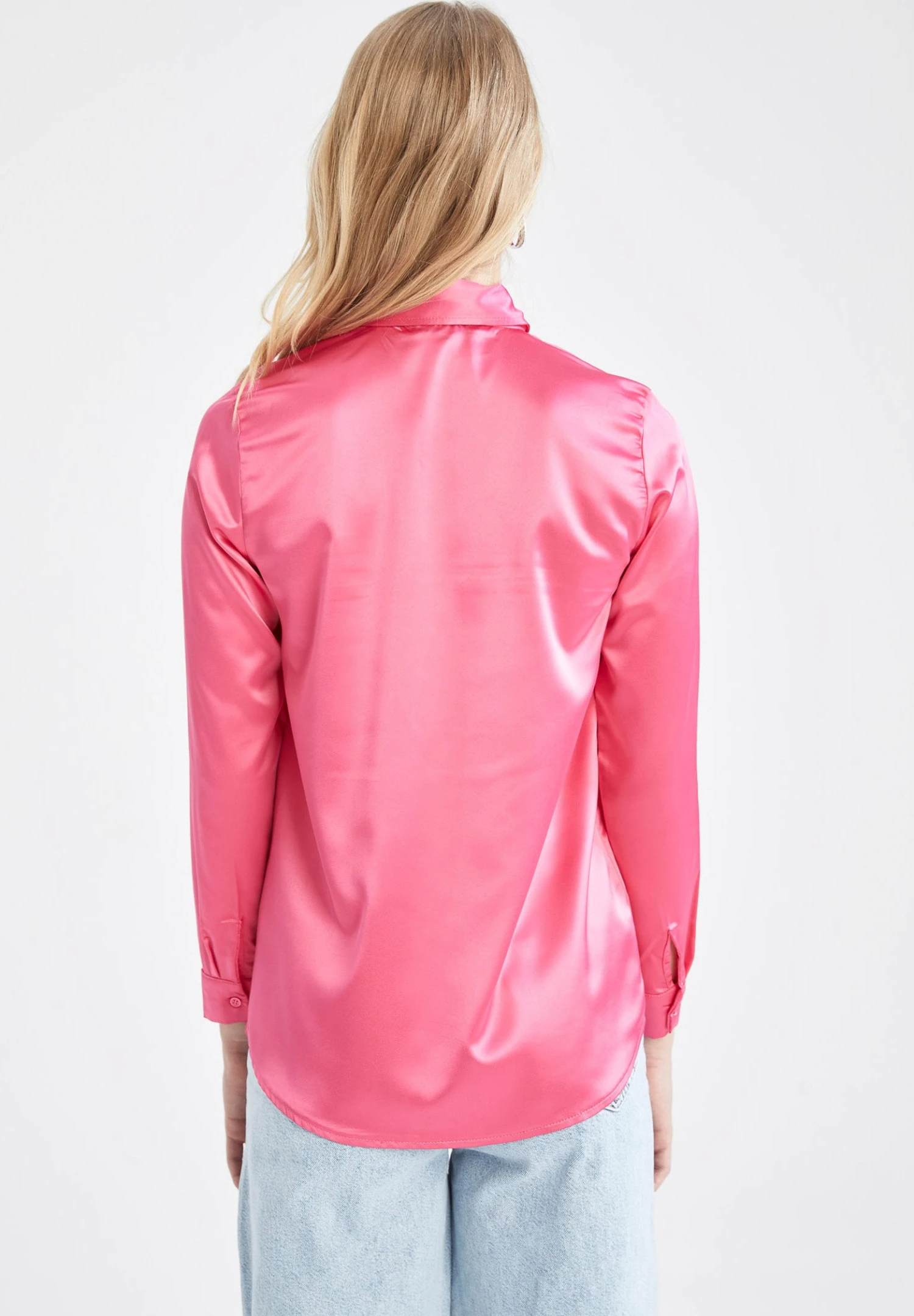 DeFacto Regular Fit- Overhemdblouse - Pink 5 DeFacto Regular Fit- Overhemdblouse - Pink - Afbeelding 3