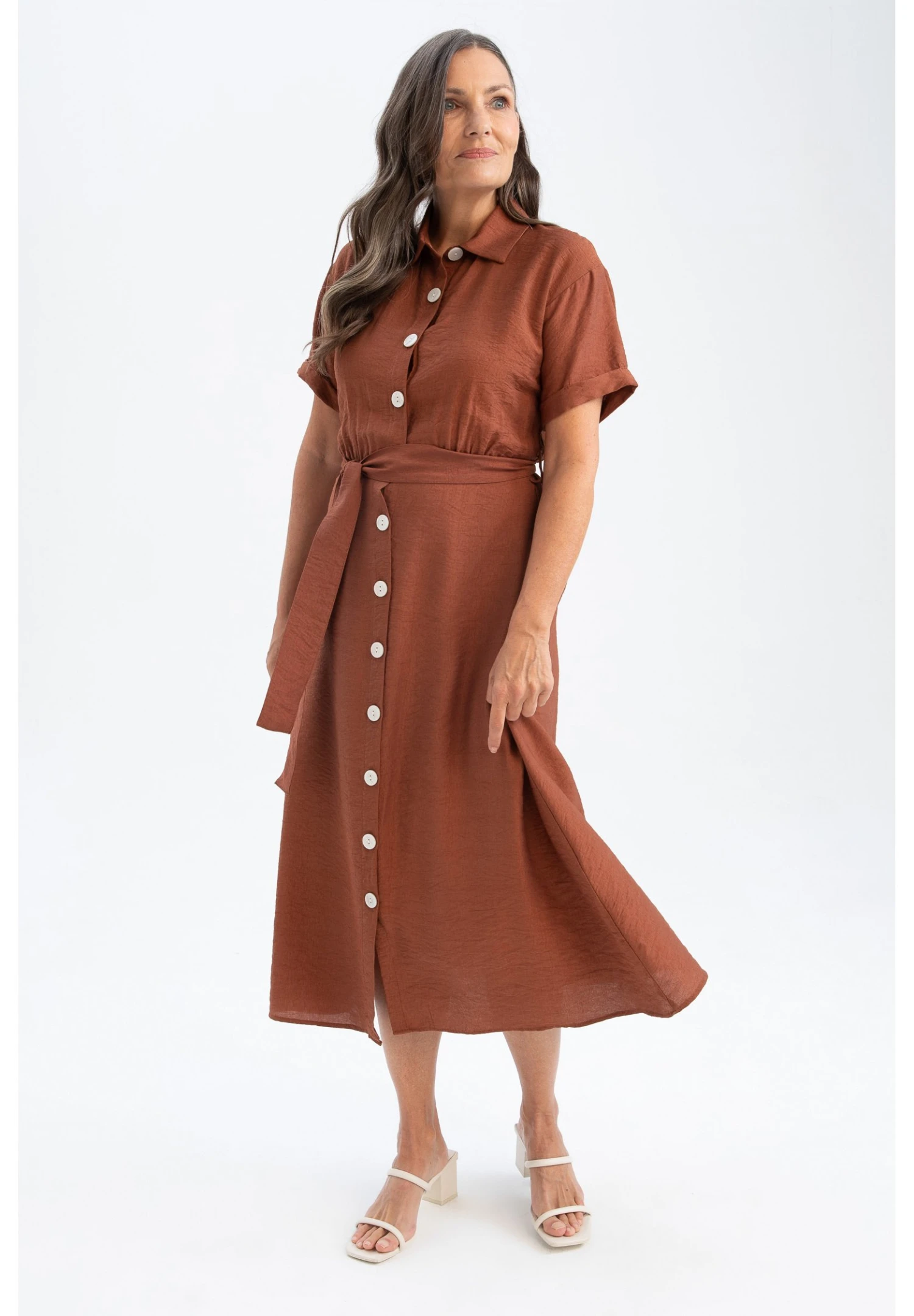 DeFacto Blousejurk - Brown 4 DeFacto Blousejurk - Brown - Afbeelding 2