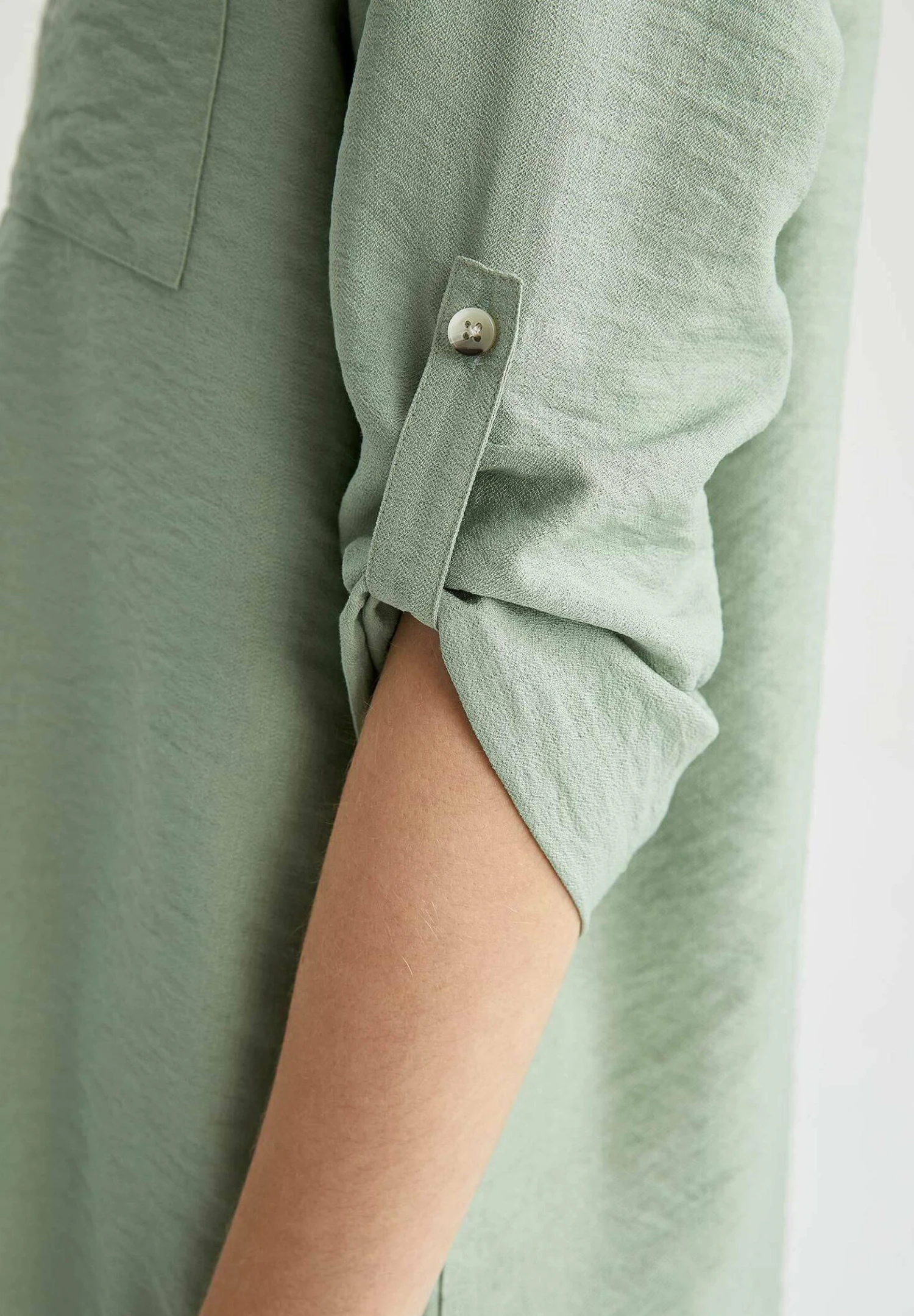 DeFacto Regular Fit - Overhemdblouse - Turquoise 7 DeFacto Regular Fit - Overhemdblouse - Turquoise - Afbeelding 5