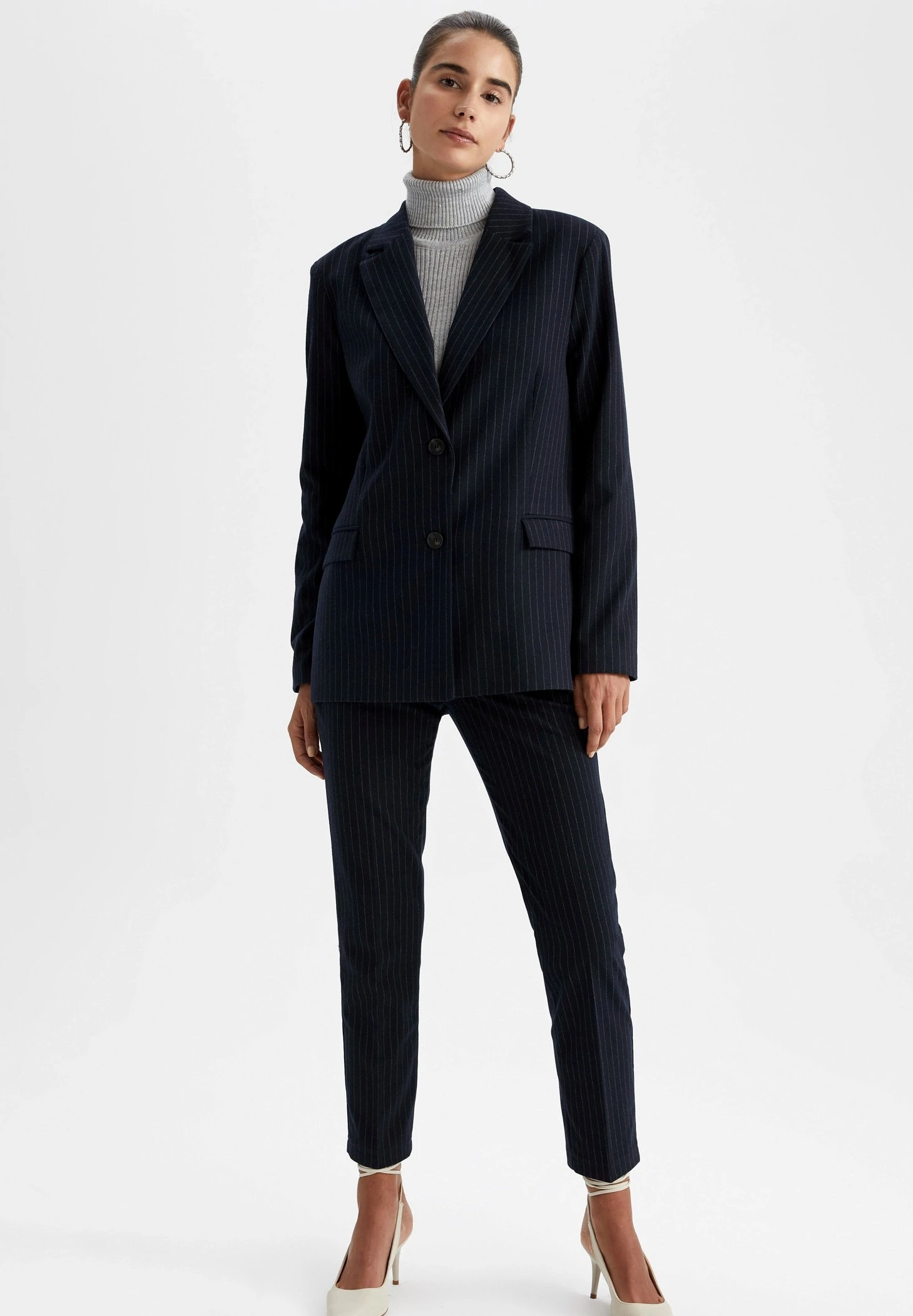 DeFacto Regular Fit - Halflange Jas - Navy 4 DeFacto Regular Fit - Halflange Jas - Navy - Afbeelding 2