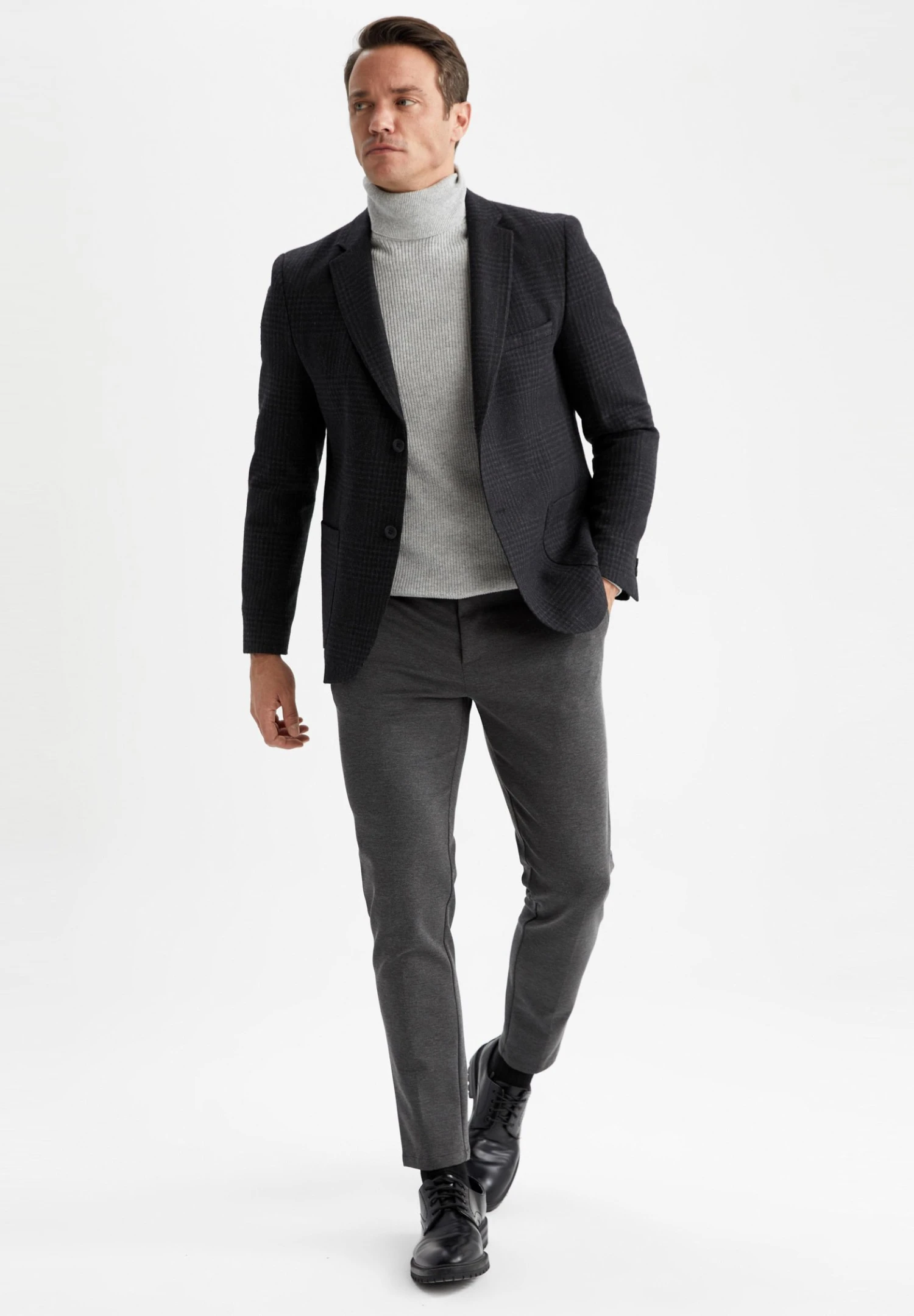 DeFacto Modern Fit- Blazer - Anthracite 4 DeFacto Modern Fit- Blazer - Anthracite - Afbeelding 2