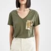 DeFacto Regular Fit - T-Shirt Print - Khaki 1 DeFacto Regular Fit - T-Shirt Print - Khaki -DeFacto 42639227c0984029a62edefabc72b19f