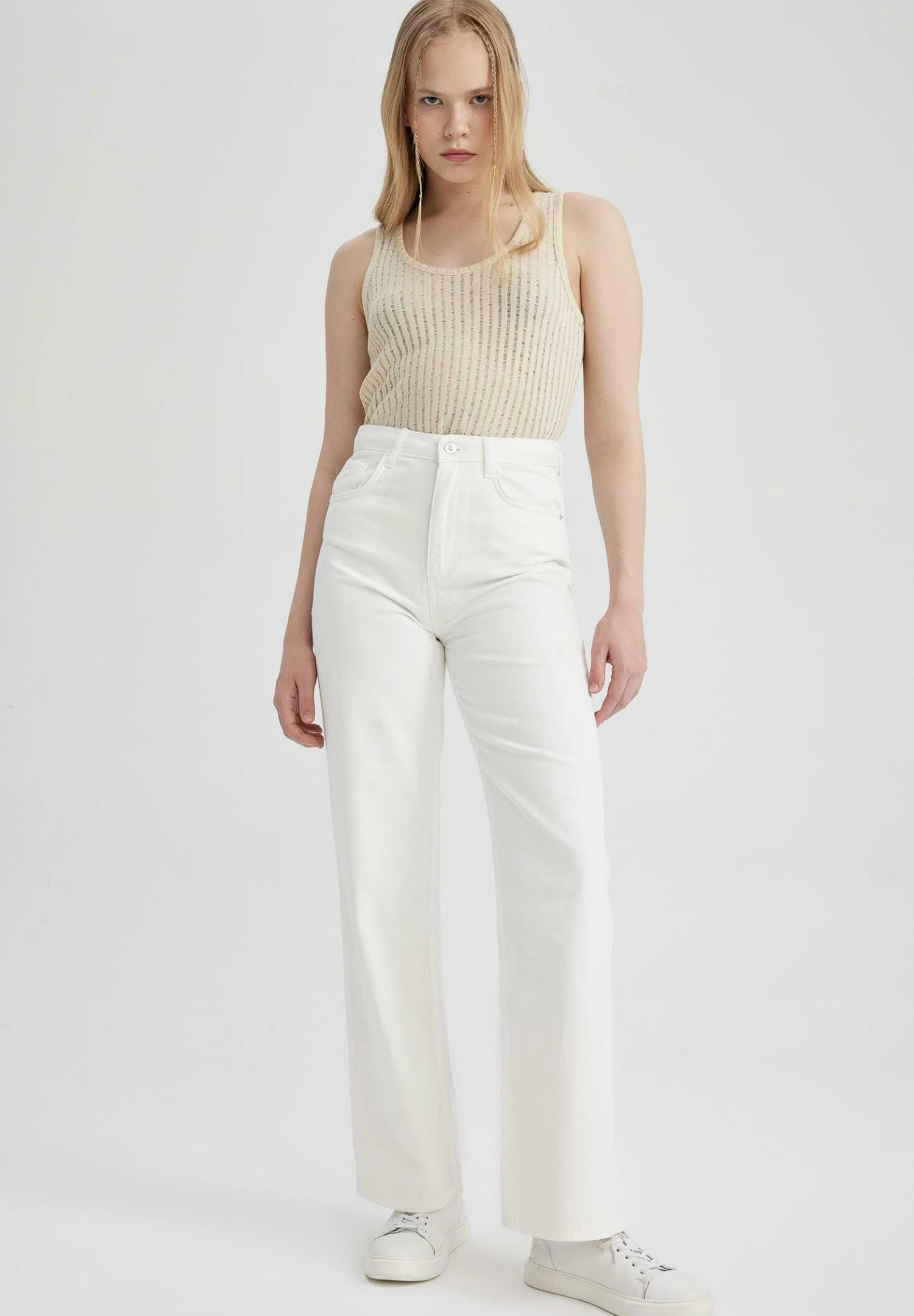 DeFacto 90S Wide Leg - Straight Leg Jeans - White 4 DeFacto 90S Wide Leg - Straight Leg Jeans - White - Afbeelding 2