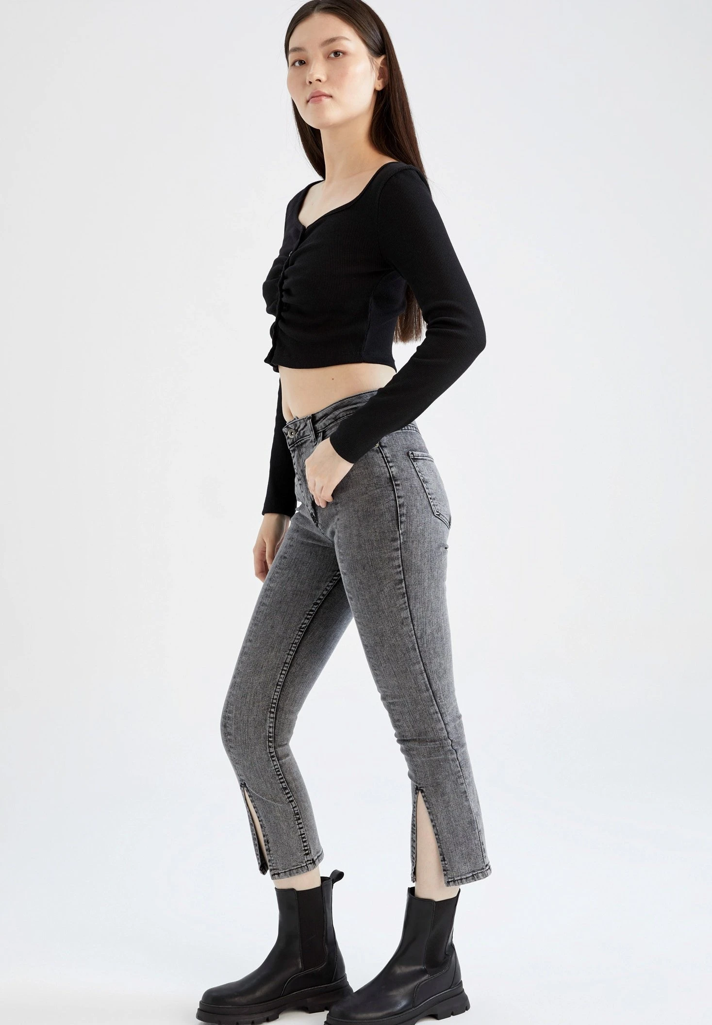 DeFacto Jeans Skinny Fit - Grey 9 DeFacto Jeans Skinny Fit - Grey - Afbeelding 7