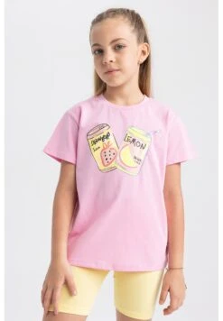 DeFacto Regular Fit - T-Shirt Print - Pink -DeFacto 4677a68d74fe468fb691cfff3dae7684