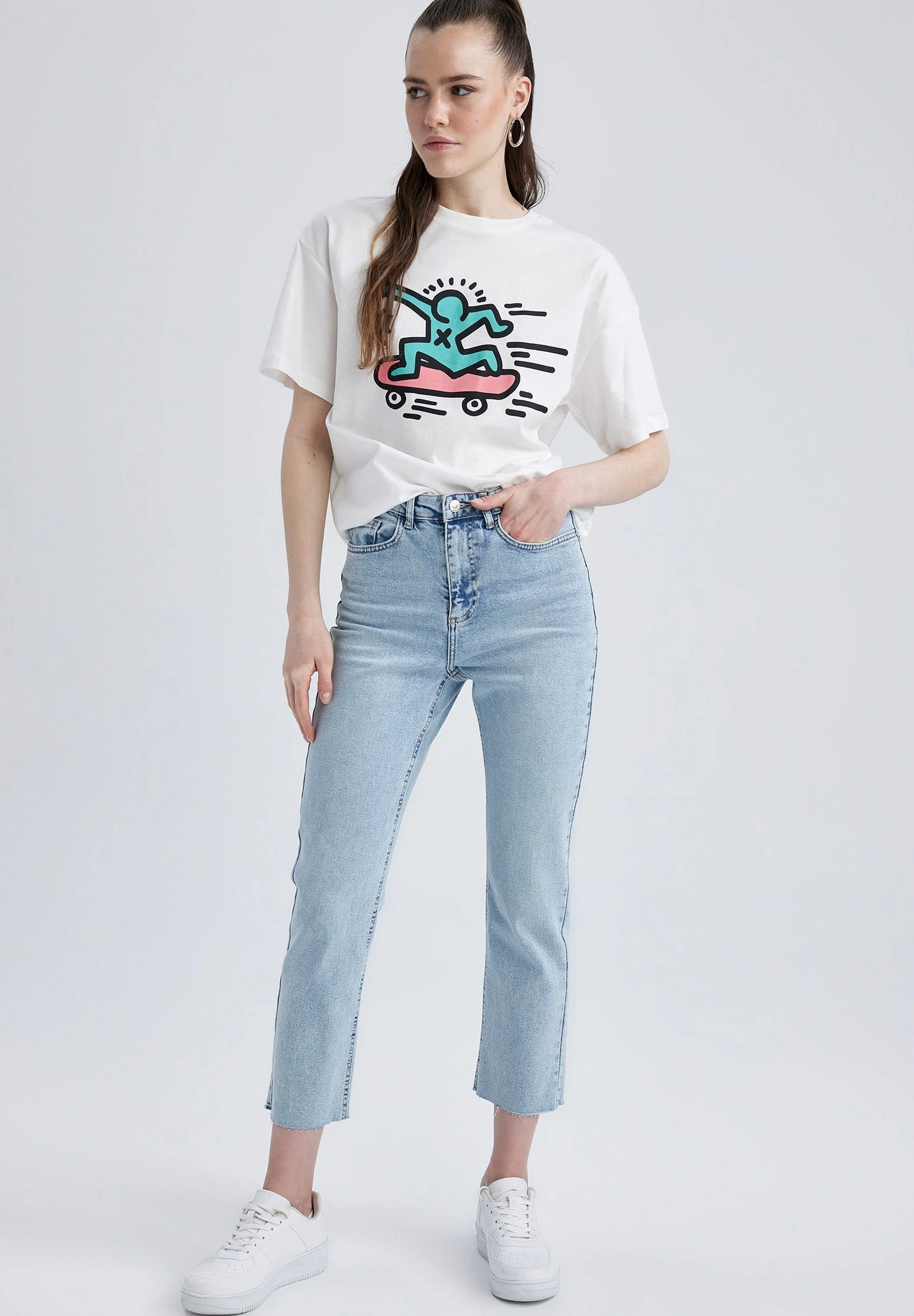 DeFacto Vintage - Straight Leg Jeans - Blue 4 DeFacto Vintage - Straight Leg Jeans - Blue - Afbeelding 2