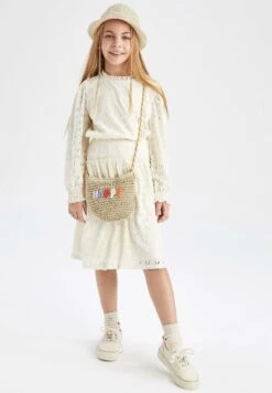 DeFacto Regular Fit - A-Lijn Rok - Ecru