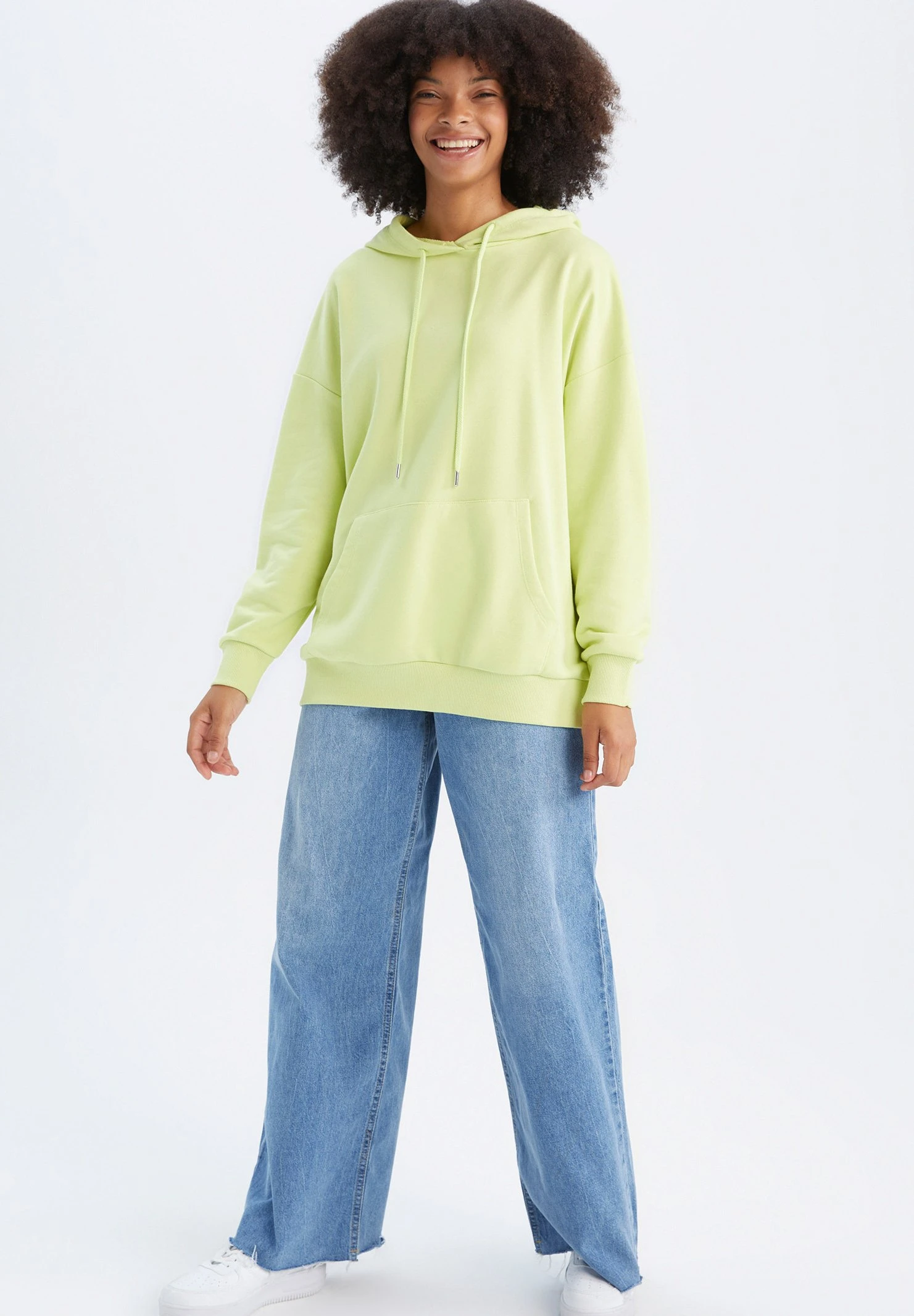DeFacto Oversize Fit - Hoodie - Green 4 DeFacto Oversize Fit - Hoodie - Green - Afbeelding 2