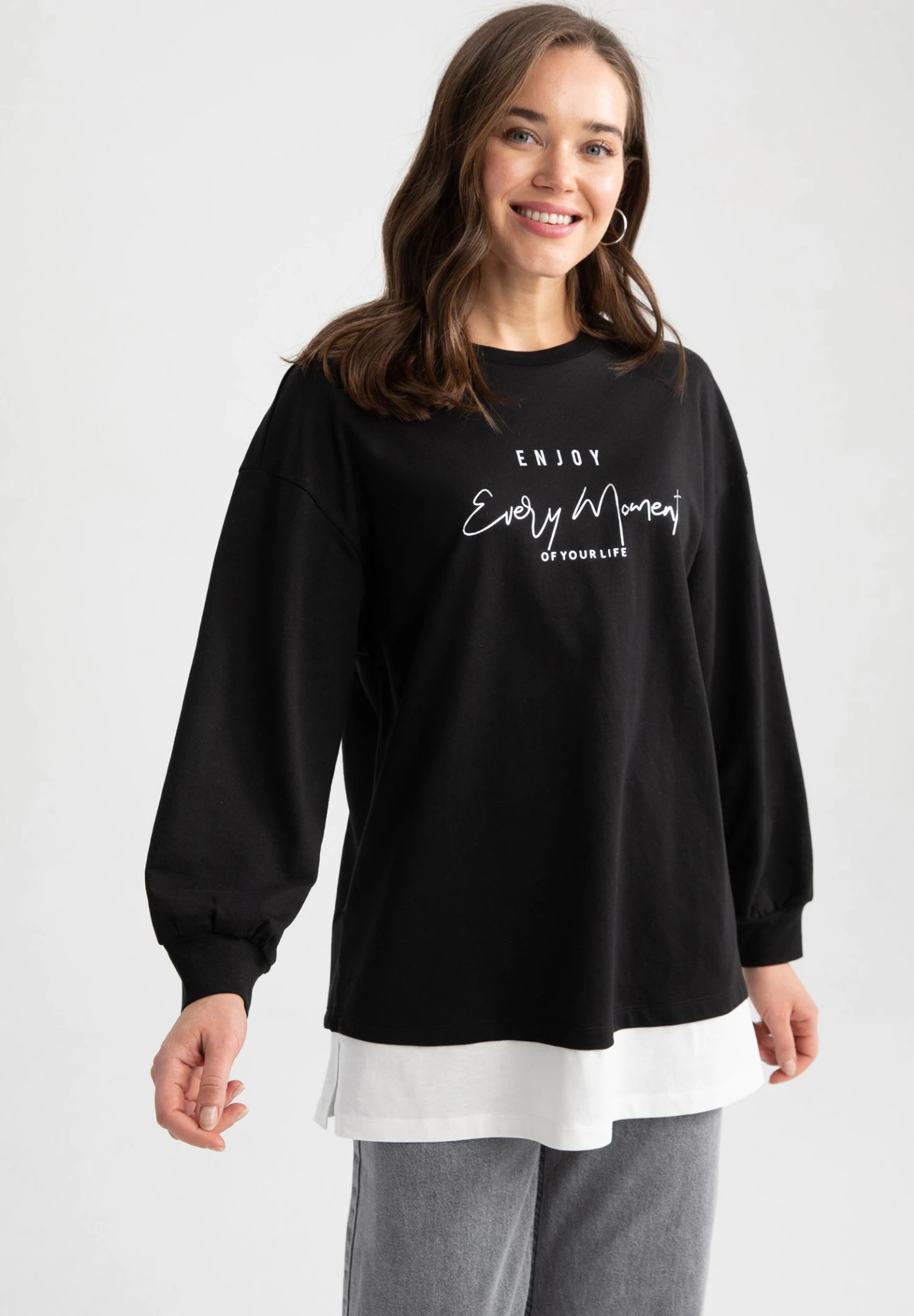 DeFacto Relax Fit - Longsleeve - Black 3 DeFacto Relax Fit - Longsleeve - Black