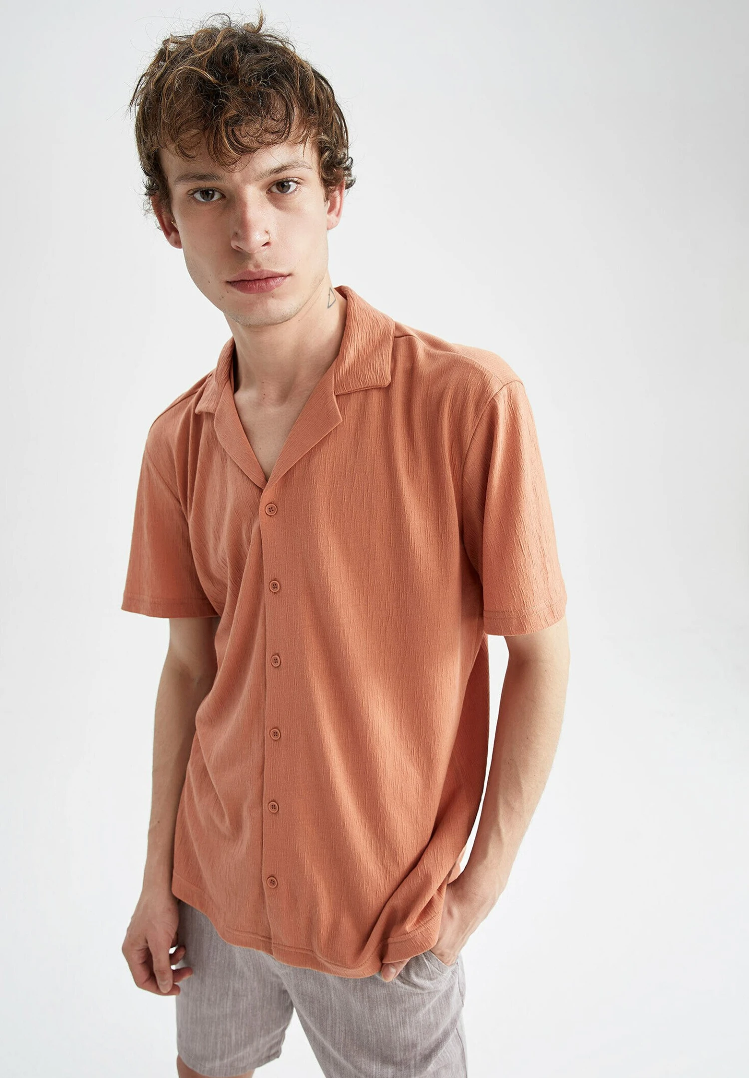 DeFacto Regular Fit- Overhemd - Orange 3 DeFacto Regular Fit- Overhemd - Orange