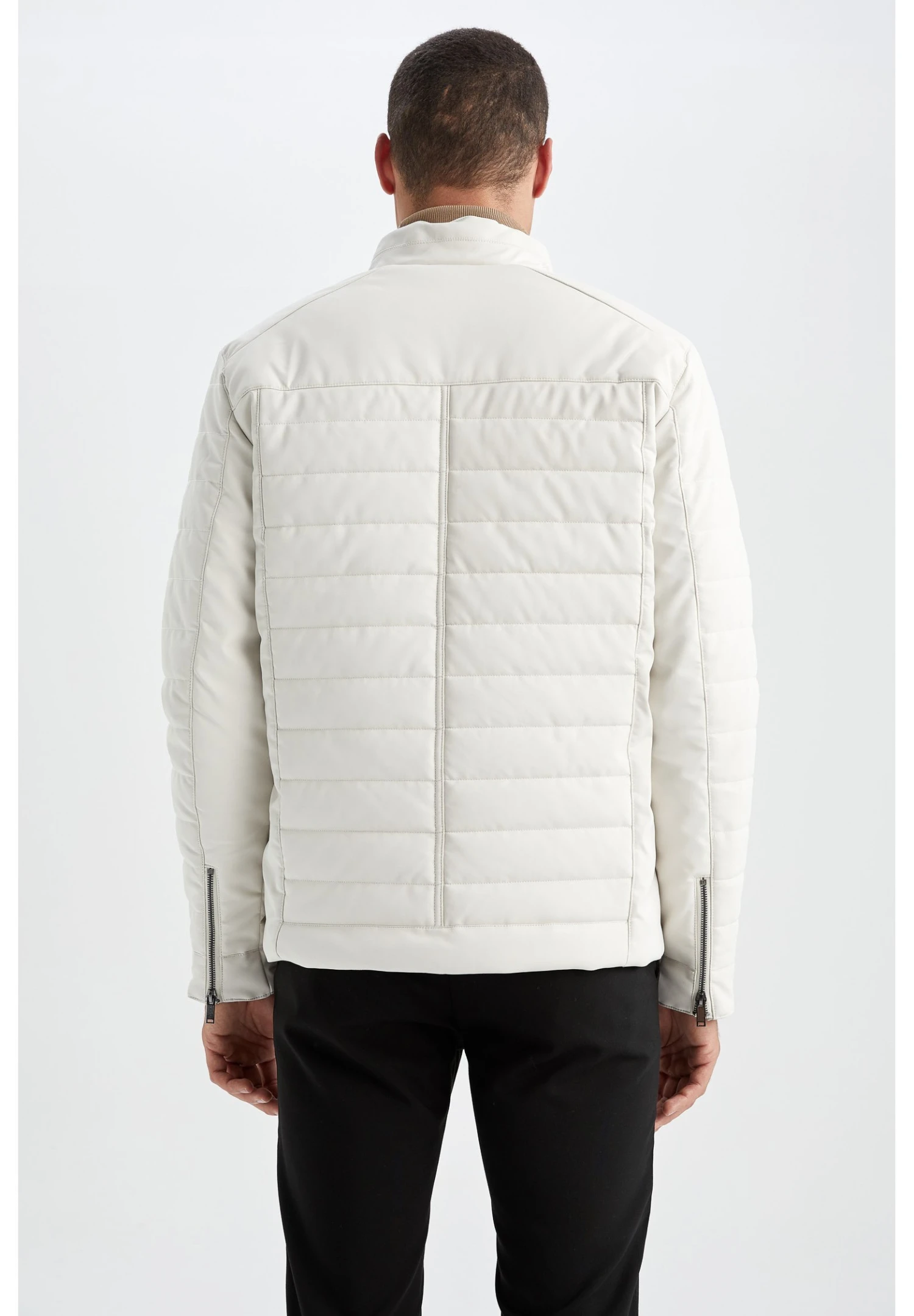 DeFacto Slim Fit - Imitatieleren Jas - Beige 5 DeFacto Slim Fit - Imitatieleren Jas - Beige - Afbeelding 3