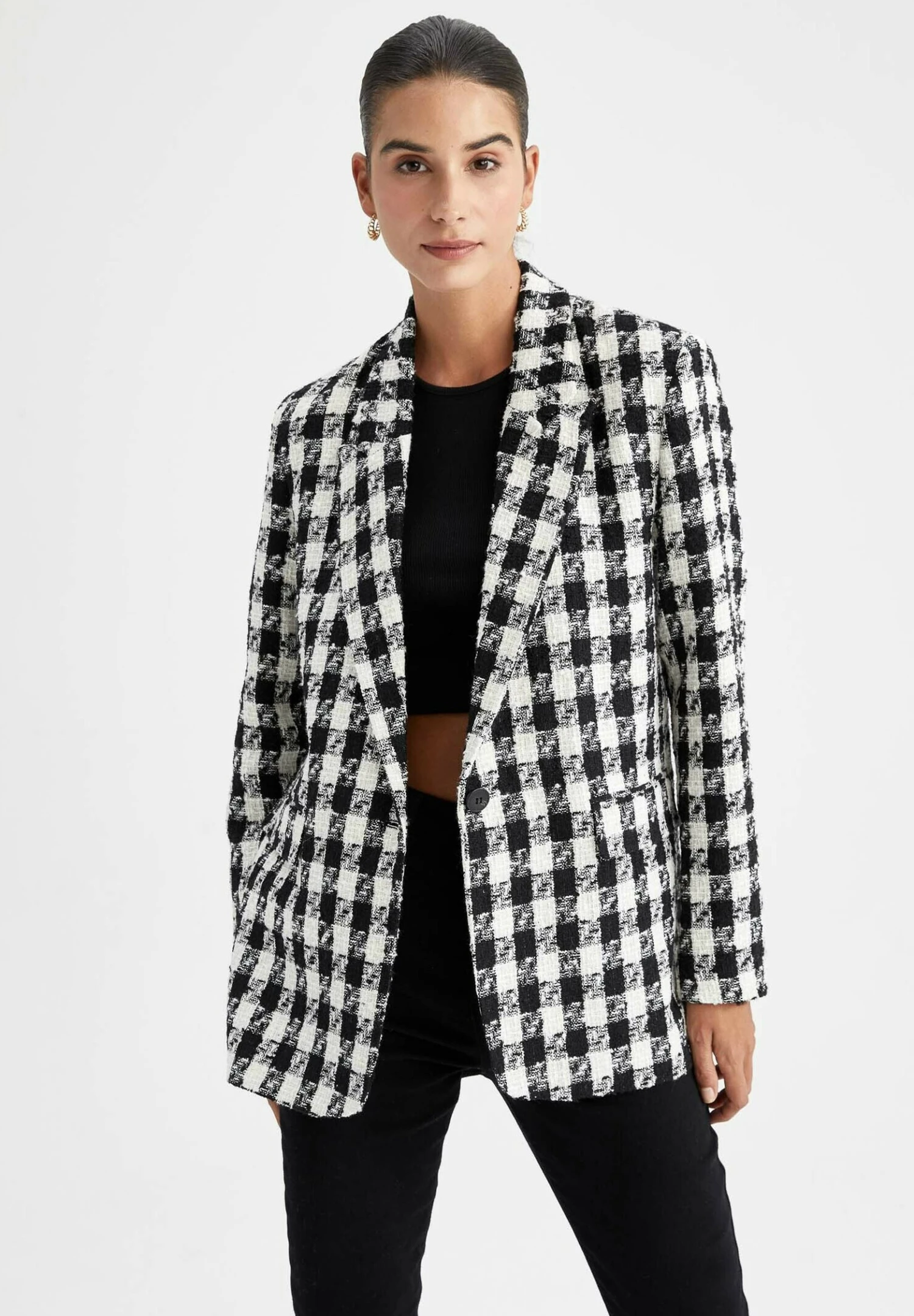 DeFacto Halflange Jas - Black 3 DeFacto Halflange Jas - Black